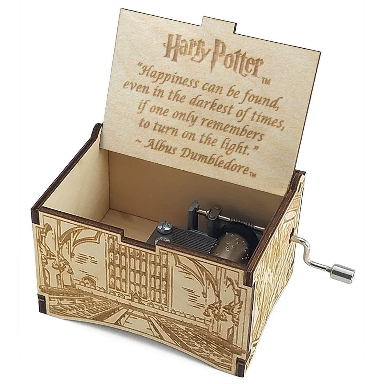 Thelaser'sedge  Hogwarts Castle  Harry Potter Music Box With Movies Hedwig's Theme  Gifts For Women  Men  Birthday  Christmas  Mothers Day  Anniversary Or Merchandise Decor - Happiness Quote