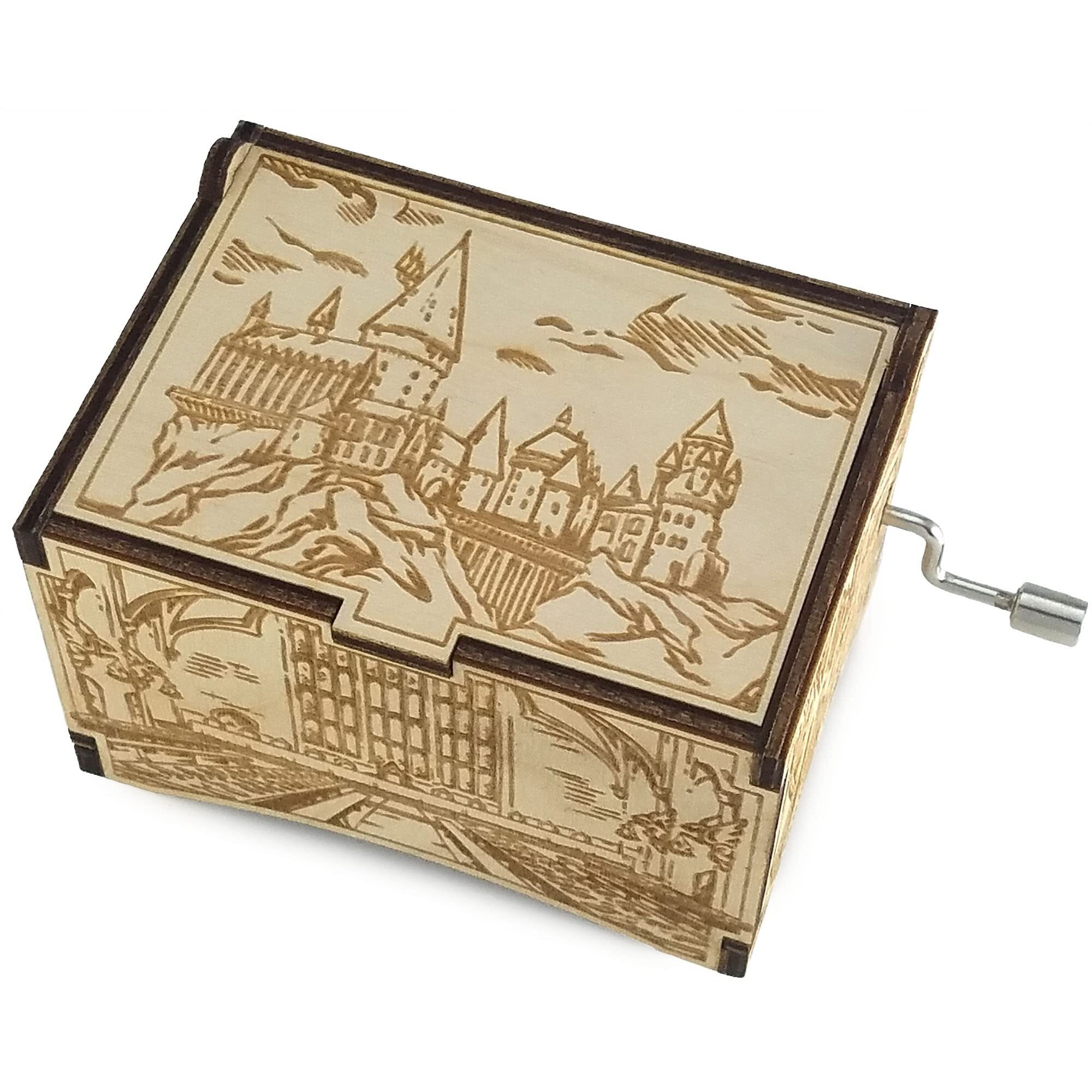 Thelaser'sedge  Hogwarts Castle  Harry Potter Music Box With Movies Hedwig's Theme  Gifts For Women  Men  Birthday  Christmas  Mothers Day  Anniversary Or Merchandise Decor - Happiness Quote