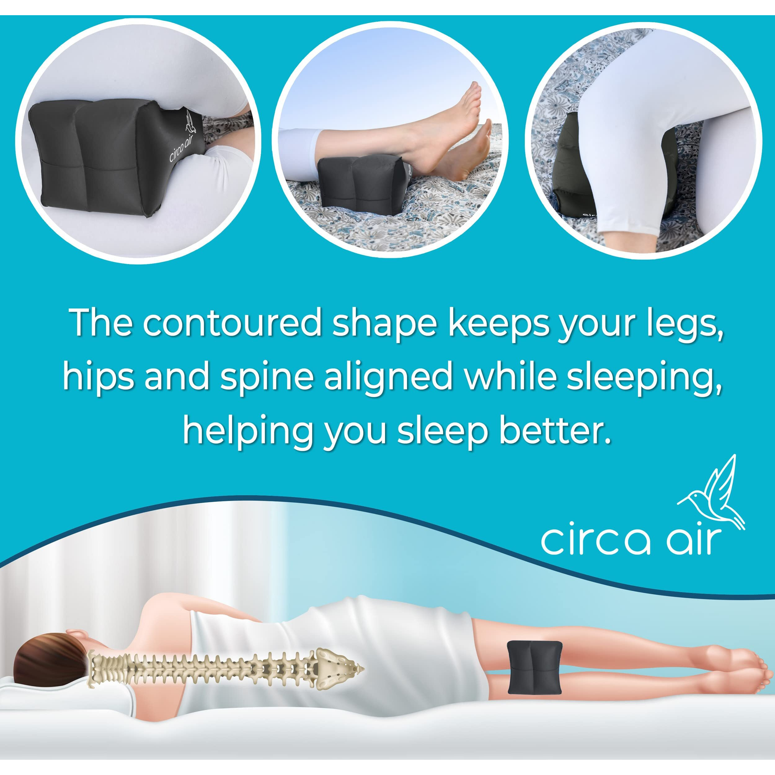 Circa Air Inflatable Knee Pillow For Side Sleepers  Travel Knee Pillow Between Legs For Sleeping  Orthopedic Sciatica Pain Relief Pillow  Leg Pillow For Hip Joints And Thigh Sleep Support