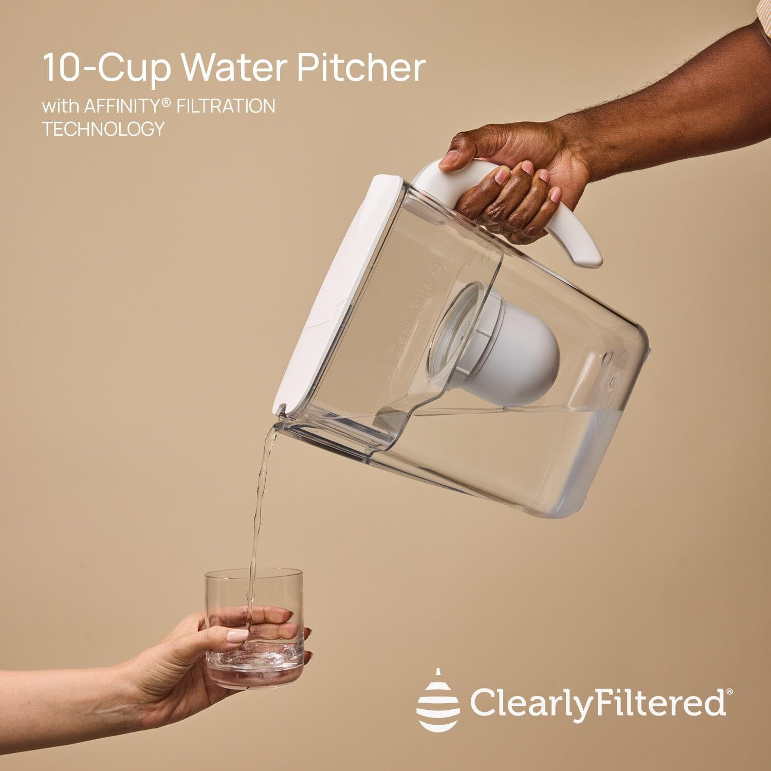 Clearly Filtered No.1 Filtered Water Pitcher/Updated Model/Targets 365+ Contaminants E.G. Fluoride Chlorine Pfas Microplastics Lead Arsenic Bpa/Bps Free (Pitcher Includes 1 Filter)