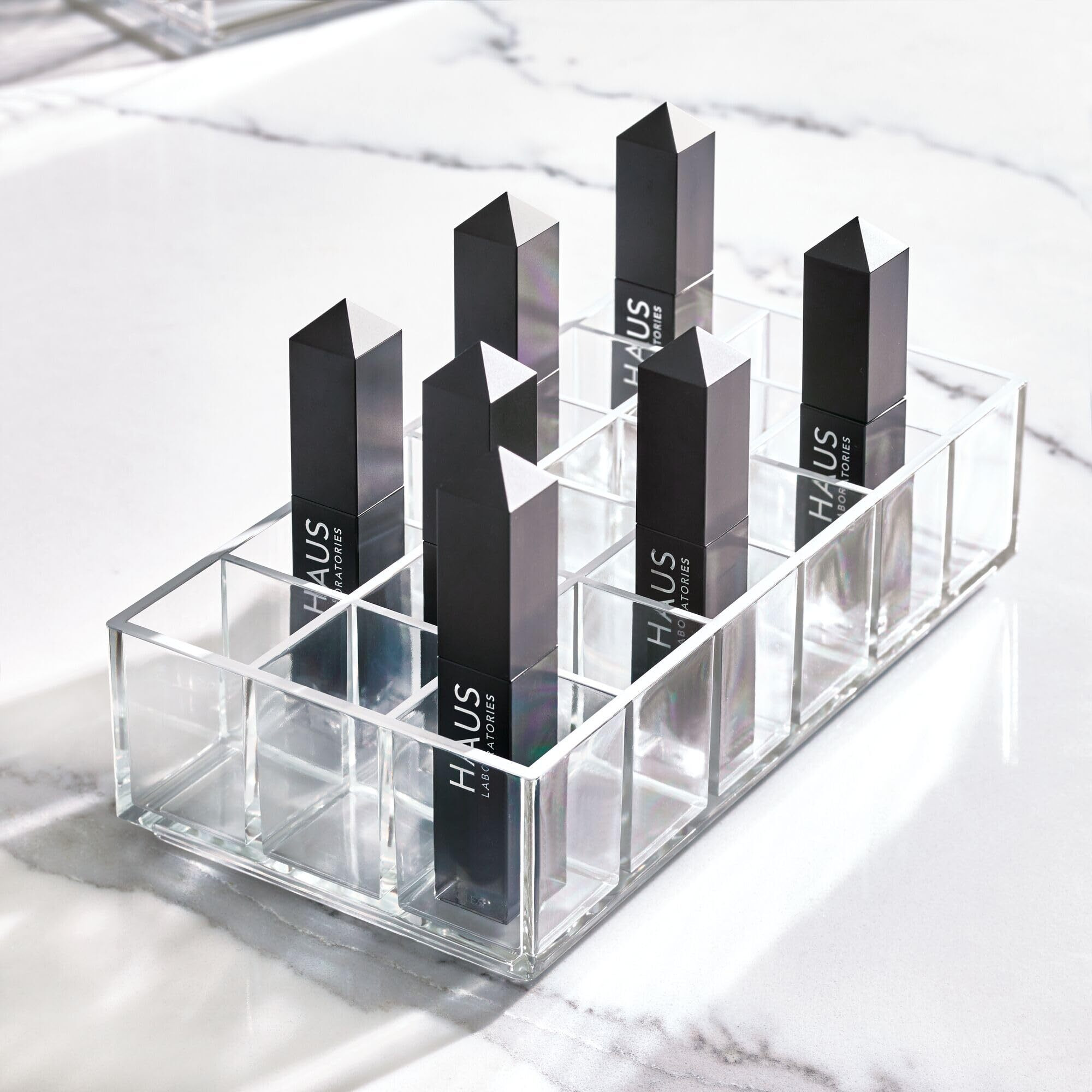 Idesign The Sarah Tanno Collection Plastic Lipstick Organizer  8"" X 4"" X 2""  Clear