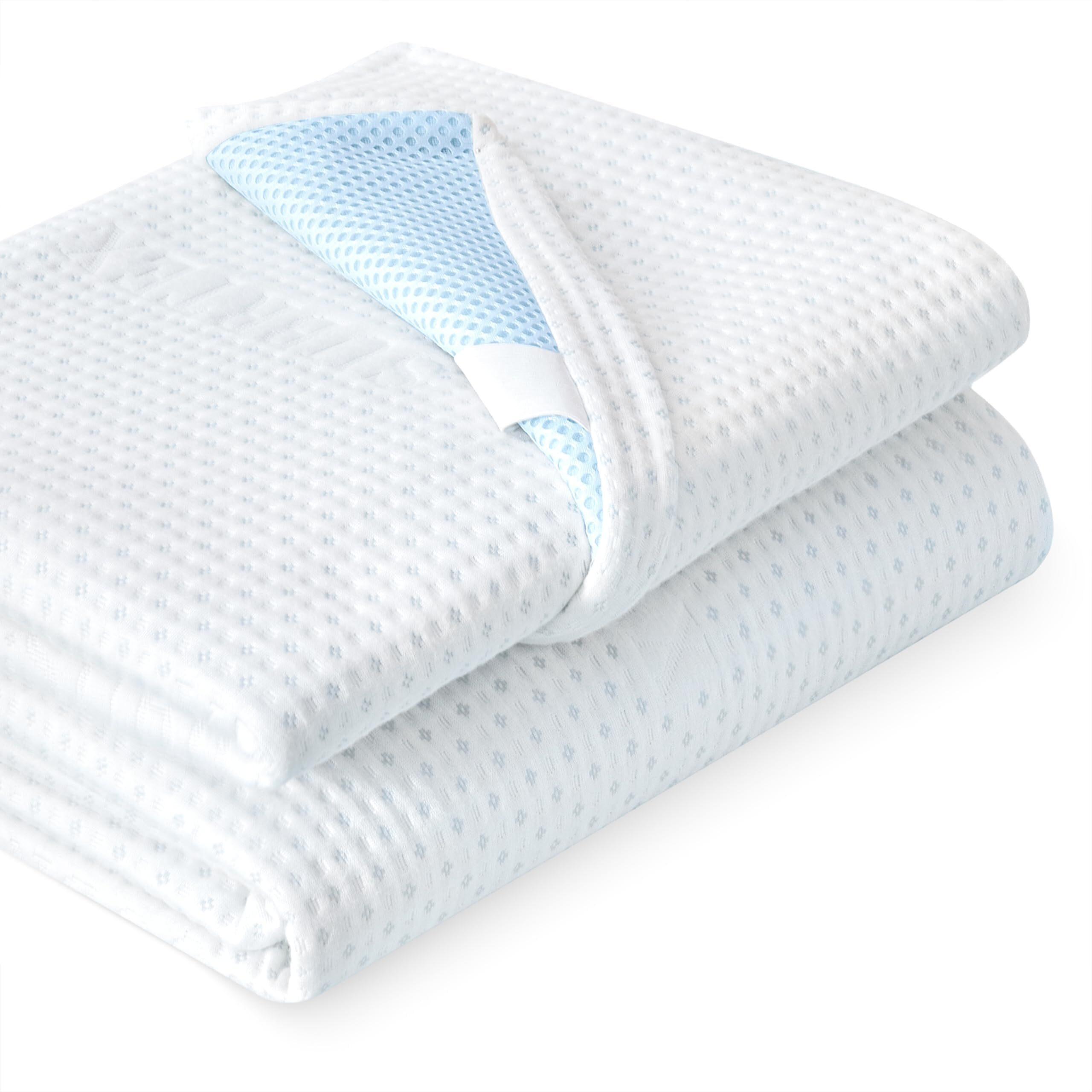 Subrtex 3 Inch Mattress Topper Cover (Only Cover) Mattress Topper Protector Bedding Rayon Made From Bamboo Removable Mattress Encasement With Zippers  Queen