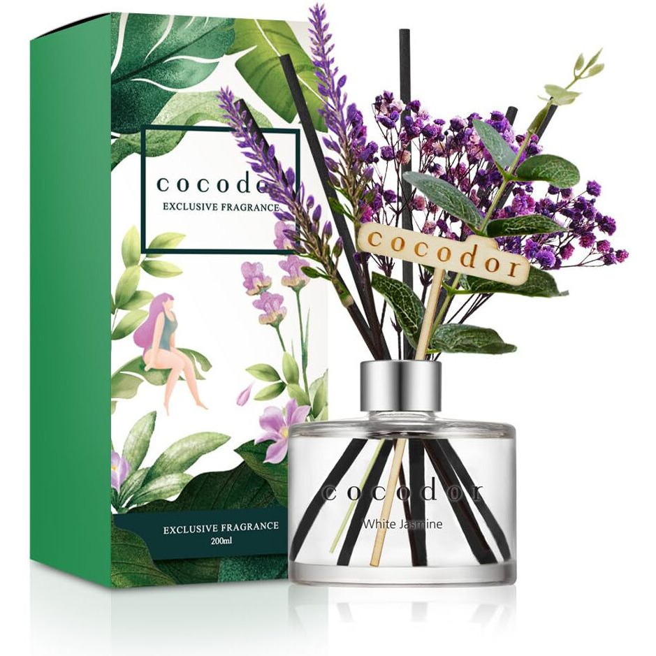 Cocodor Lavender Reed Diffuser/White Jasmine/6.7Oz/1Pack / Home Fragrance Scent Essential Oil Stick Diffuser For Bedroom Bathroom Home DCor