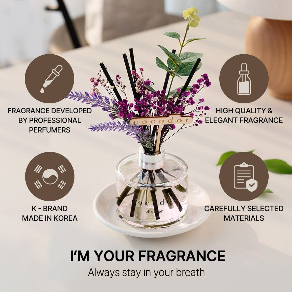 Cocodor Lavender Reed Diffuser/White Jasmine/6.7Oz/1Pack / Home Fragrance Scent Essential Oil Stick Diffuser For Bedroom Bathroom Home DCor