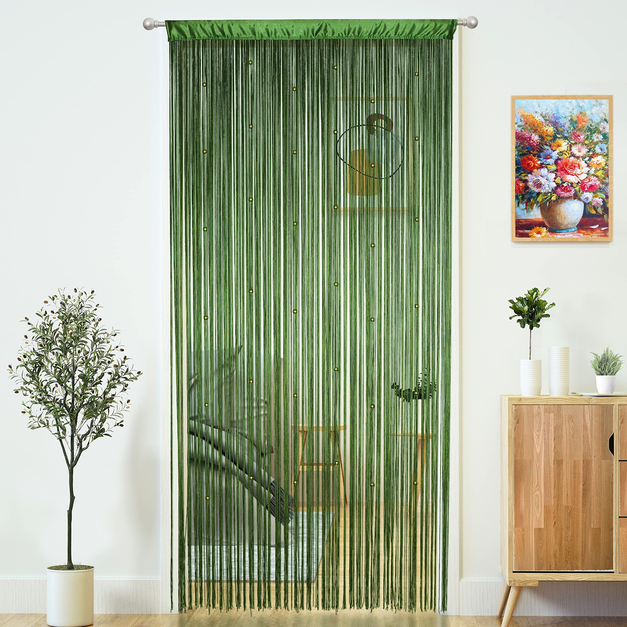 Yaoyue Beaded Curtain Door String Curtains For Doorways Tassels Beads Hanging Fringe Hippie Window Hallway Entrance Wall Closet Bedroom Privacy Decor