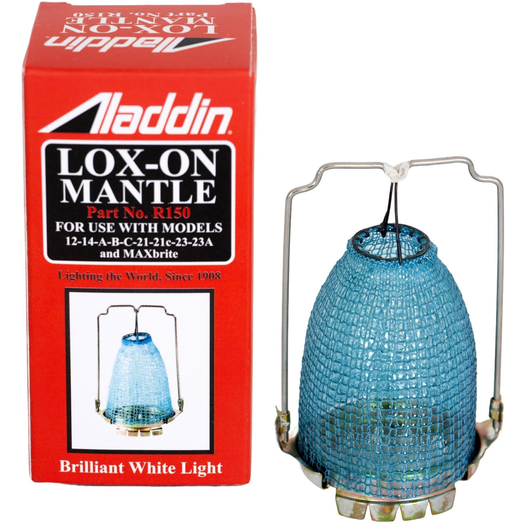 Aladdin R150 Lox-On Oil Lamp Mantle For Brighter And Cleaner Light Equal To 40W Bulb