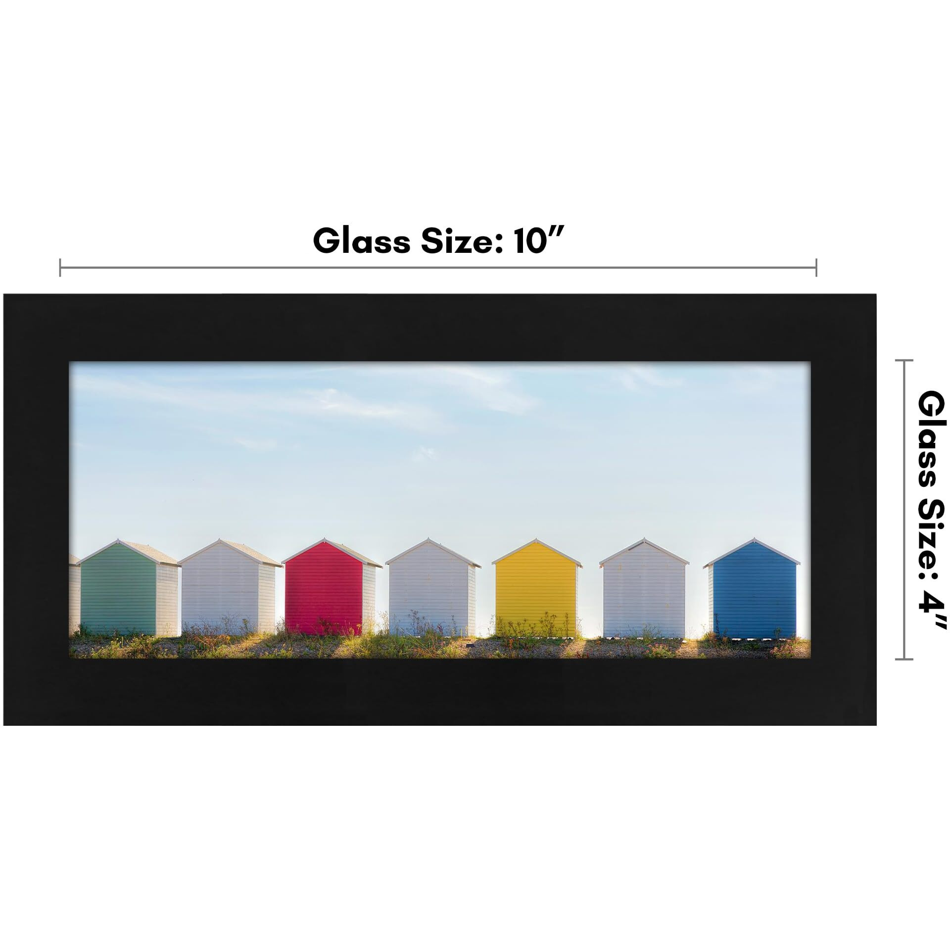 Americanflat 4X10 Picture Frame With Shatter-Resistant Glass - Gallery Style Frame With Engineered Wood - Signature Collection - Photo Frame For Tabletop And Wall Display - Black