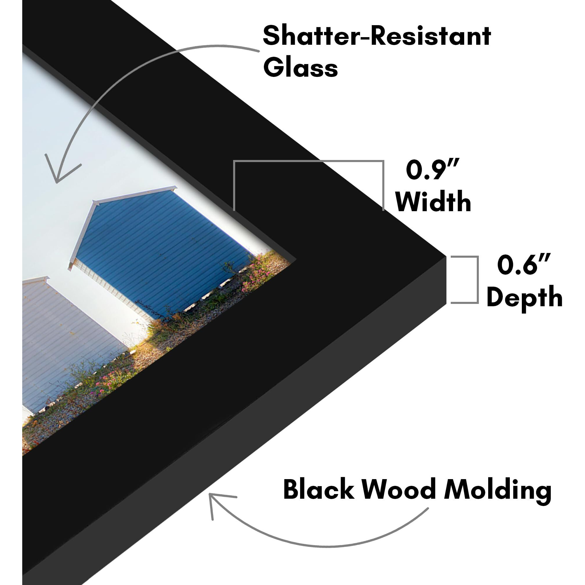 Americanflat 4X10 Picture Frame With Shatter-Resistant Glass - Gallery Style Frame With Engineered Wood - Signature Collection - Photo Frame For Tabletop And Wall Display - Black