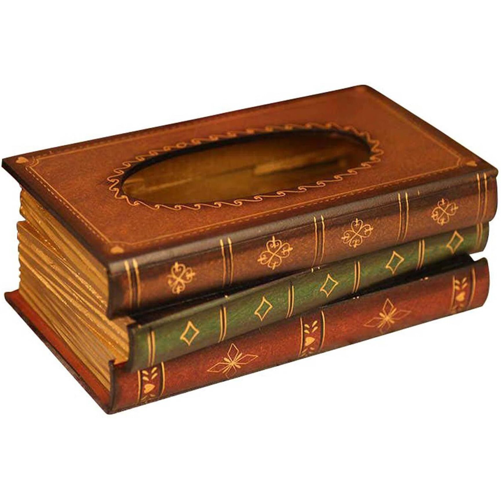 Tosnail Elegant Wooden Antique Book Tissue Holder Dispenser/Novelty Napkin Holder