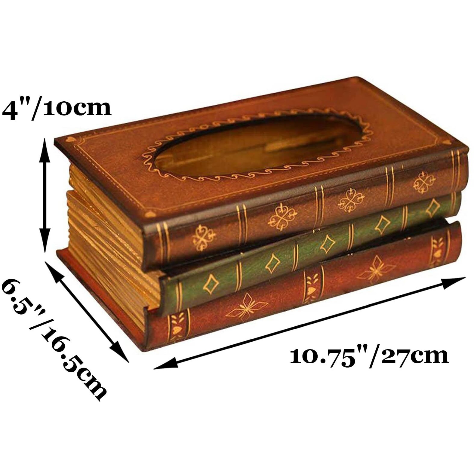 Tosnail Elegant Wooden Antique Book Tissue Holder Dispenser/Novelty Napkin Holder