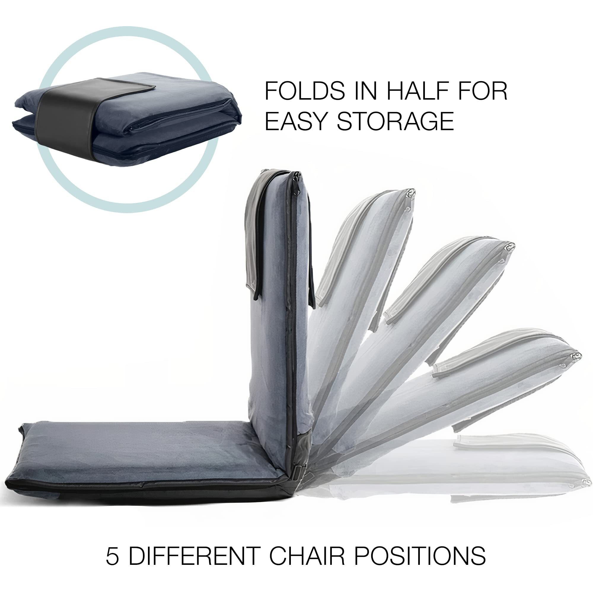 Malu Extra Large Padded Floor Chair W/Back Support - Japanese Chair Meditation Cushion  Comfortable Folding Backrest  Removable Easy Wash Cover