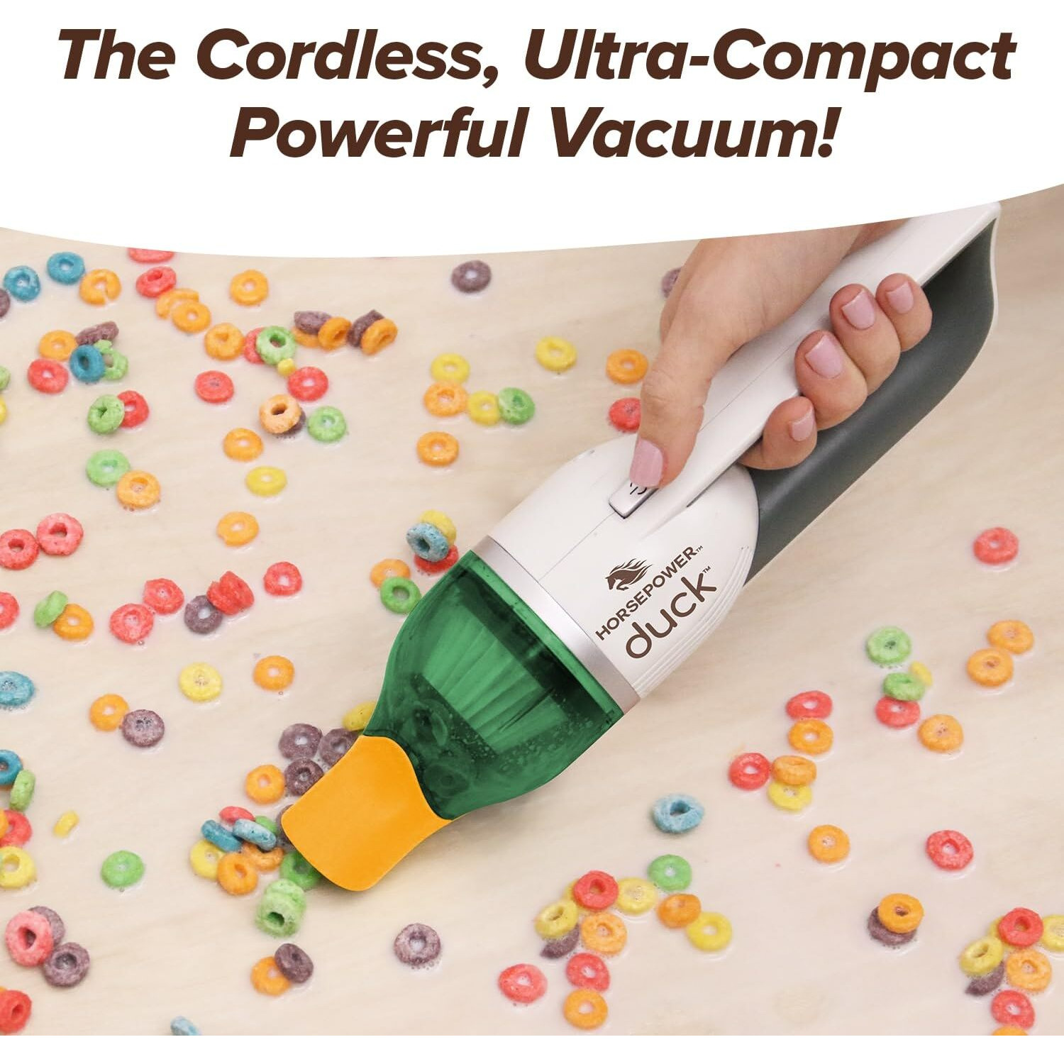 Duck Compact Cordless Vacuum By Horsepower  Ultra-Powerful  Strong Suction  As-Seen-On-Tv  Easy To Store  Rechargeable. Home  Auto  Pet Hair  Fits In Tiny Crevices  Includes Hose  Crevice Tool & Brush