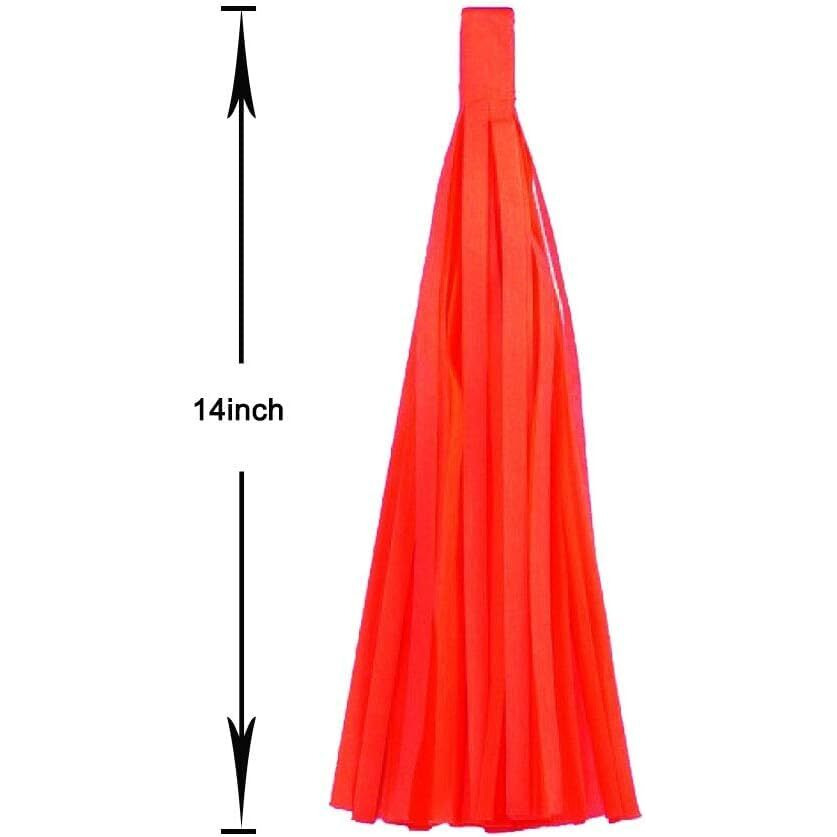 Rose Red Pink And Orange Tassel Garland Banner Paper Tassels For Party Decorations Pack Of 15