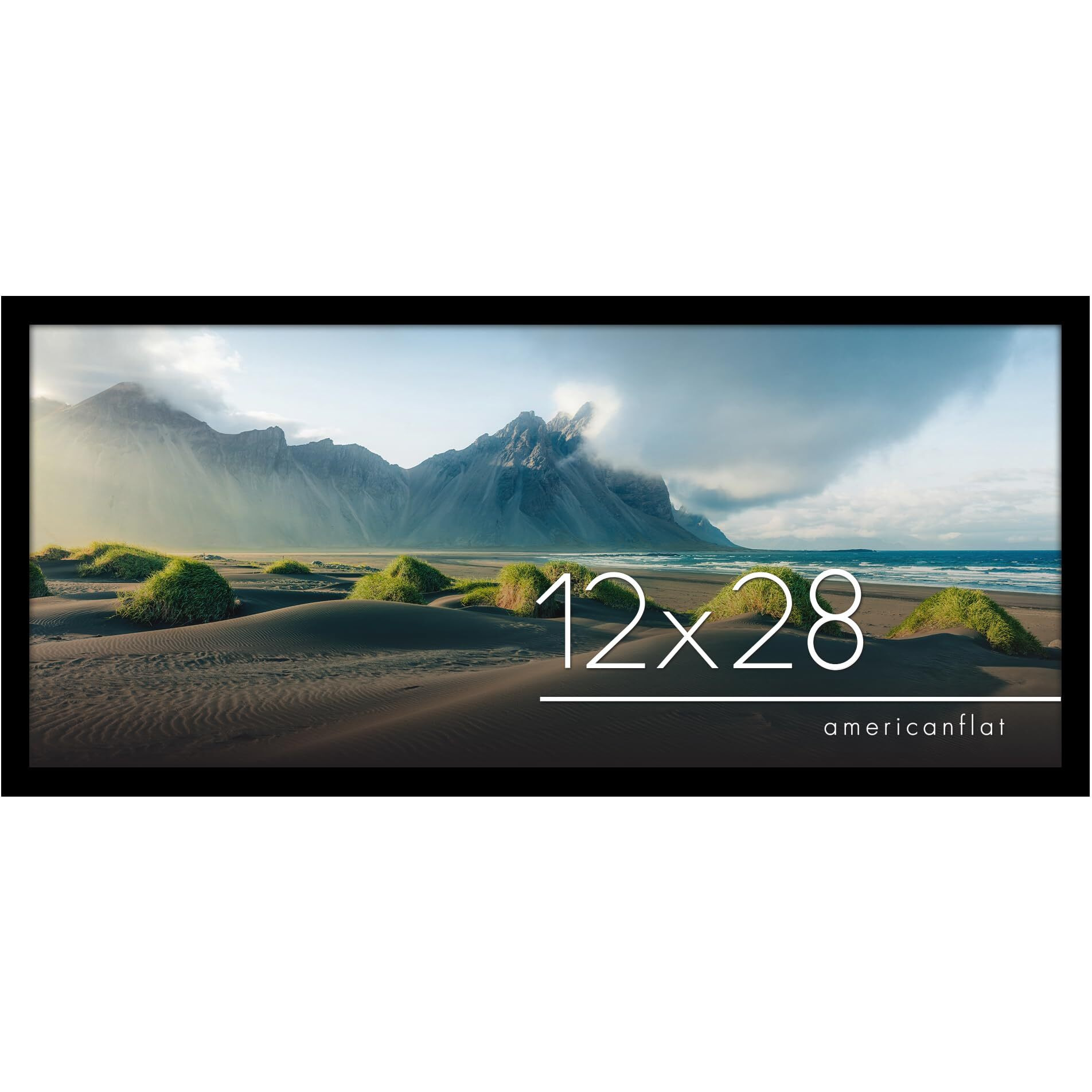Americanflat 12X28 Picture Frame With Polished Plexiglass - Gallery Style Frame With Engineered Wood - Signature Collection - Photo Frame For Wall Display - Black