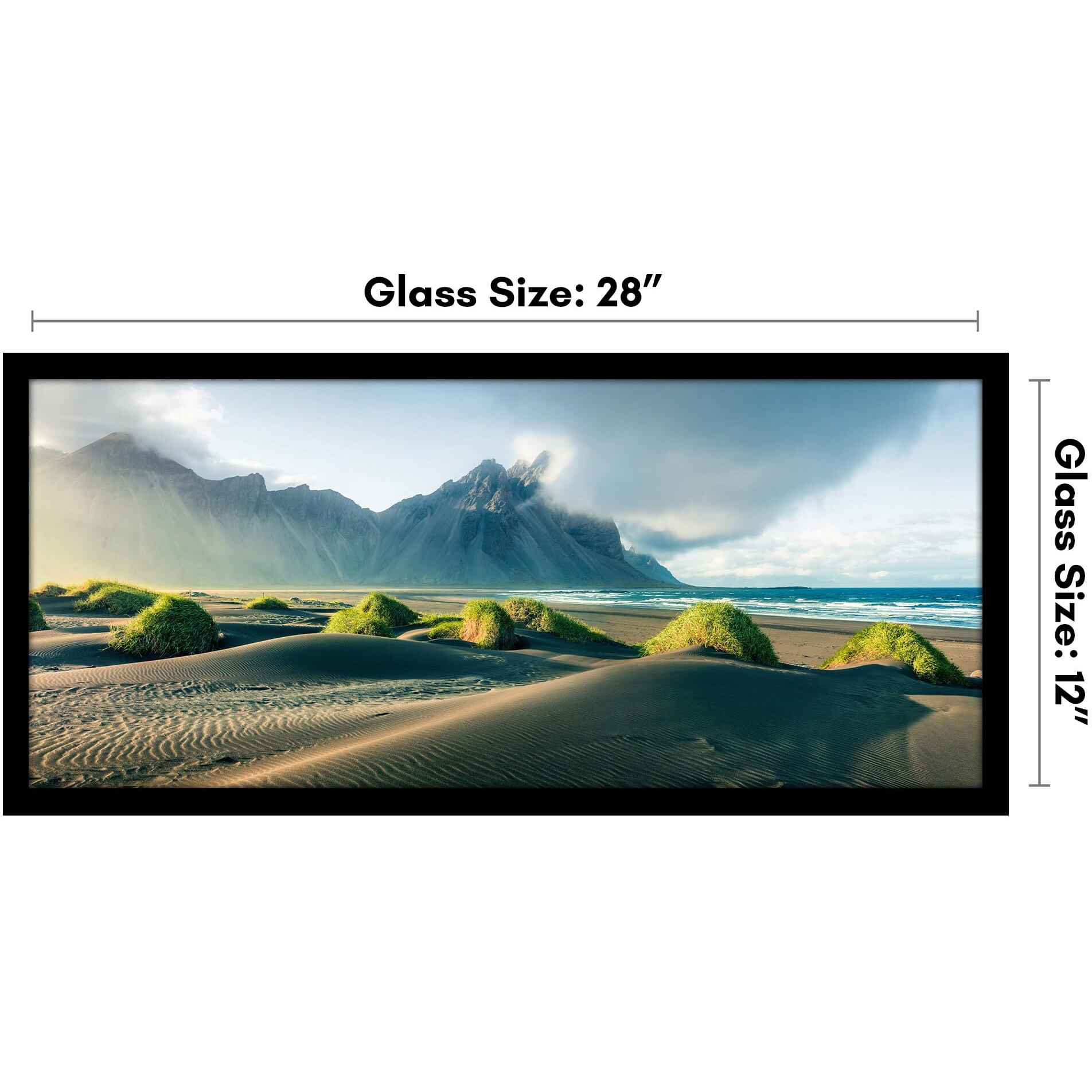 Americanflat 12X28 Picture Frame With Polished Plexiglass - Gallery Style Frame With Engineered Wood - Signature Collection - Photo Frame For Wall Display - Black