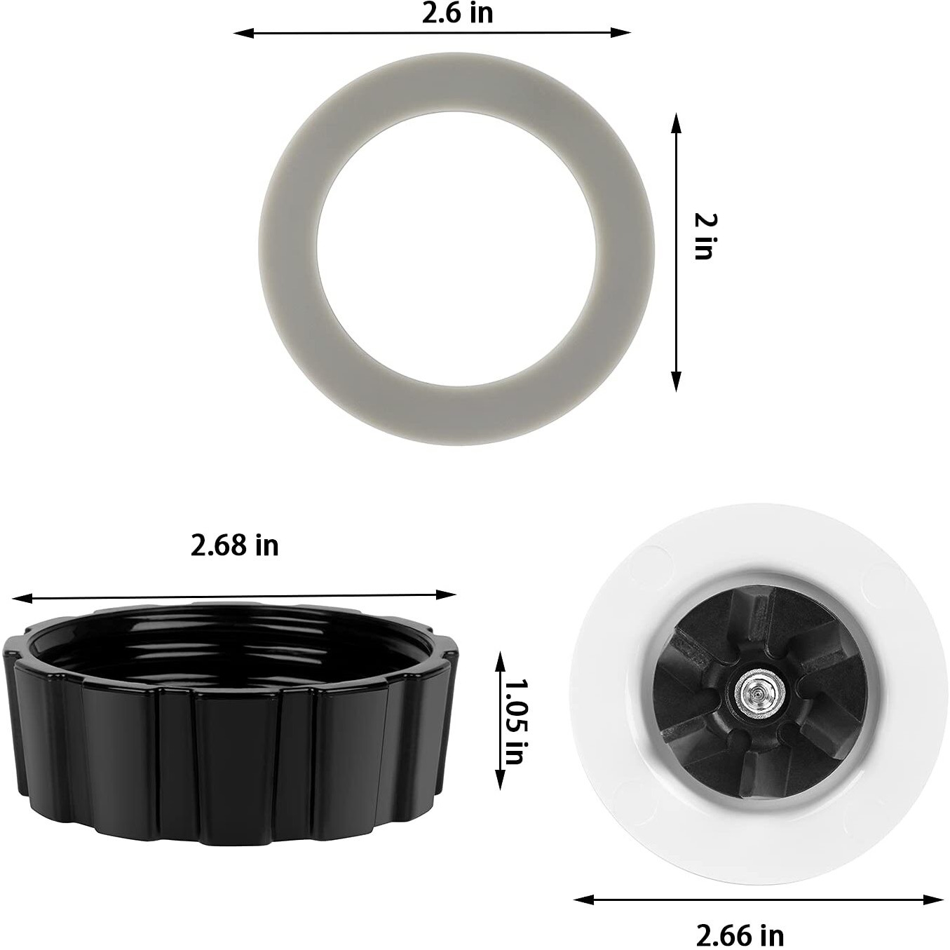 Replacement Parts For Hamilton Beach Blender Blades With Blade Gasket Blender Base Bottom Cap And 2 Rubber O Ring Sealing Ring Gasket