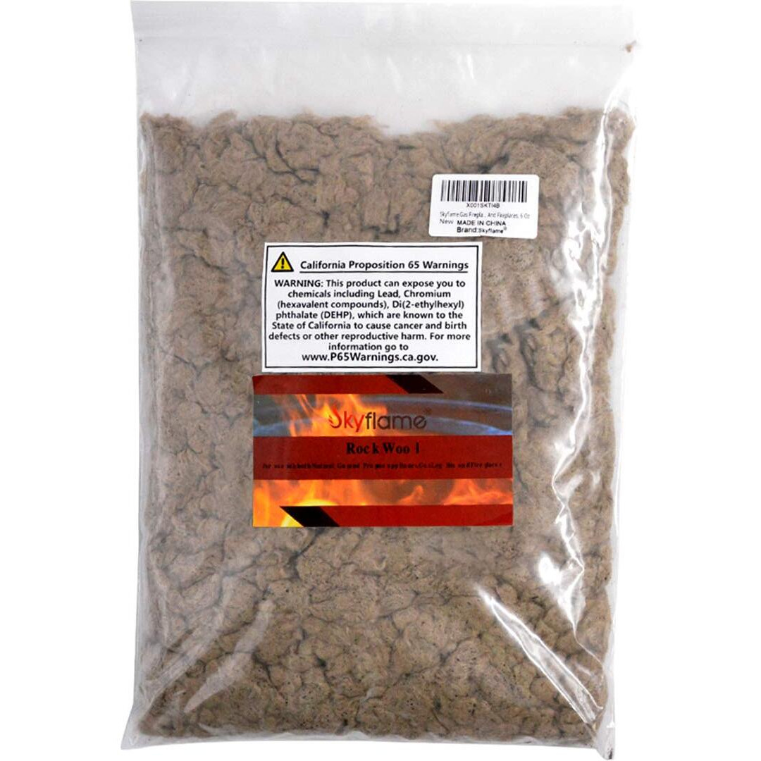 Skyflame Glowing Embers Rock Wool For Vented Gas Fireplaces | Fake Coals For Use With Gas Logs  6 Oz