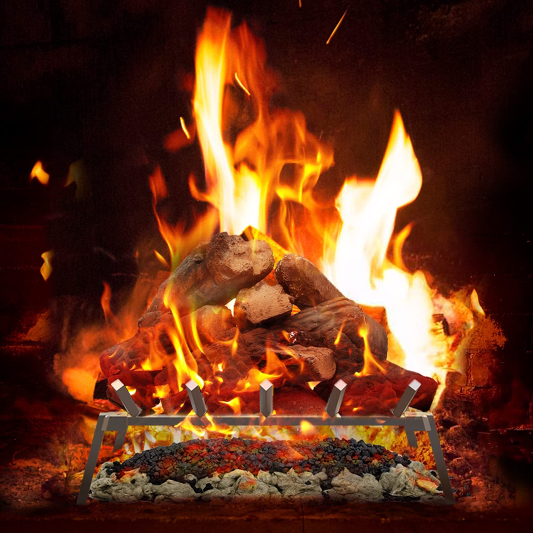 Skyflame Glowing Embers Rock Wool For Vented Gas Fireplaces | Fake Coals For Use With Gas Logs  6 Oz