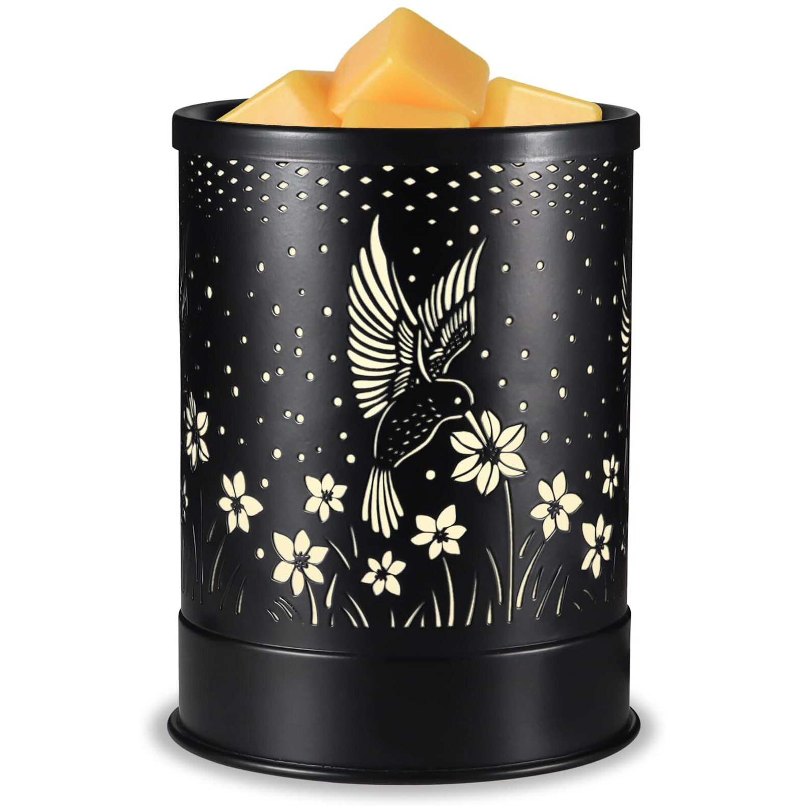 Nawaza Hummingbird Metal Wax Melts Warmer  2-In-1 Electric Fragrance Candle Wax Melter And Wax Cubes Aromatherapy Essential Oil Burner With Led Light For Home Office Room Bedroom And Home DCor