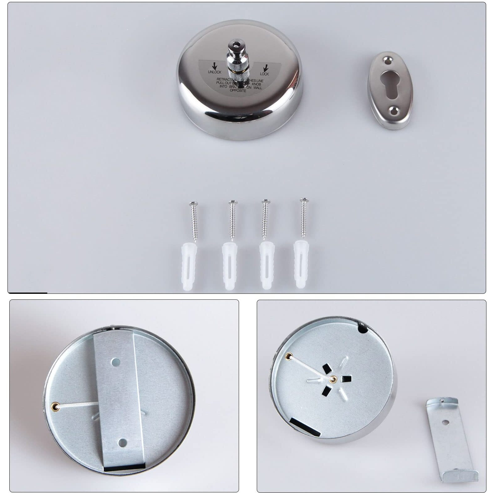 Jhhsyu 2 Pcs Retractable Clothesline 304 Stainless Steel Durable With Heavy Duty Adjustable Rope Shower Clothes Line For Outdoor And Indoor