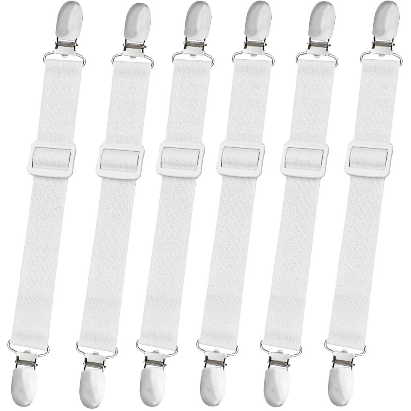 10 Pcs Adjustable Bed Sheet Straps Bed Sheet Clips  Elastic Bed Fitted Sheet Holder Fitted Sheet Straps Clips Sheet Fastener Suspenders To Hold Sheet  Mattress Covers Sofa Cushion Table Clothing White