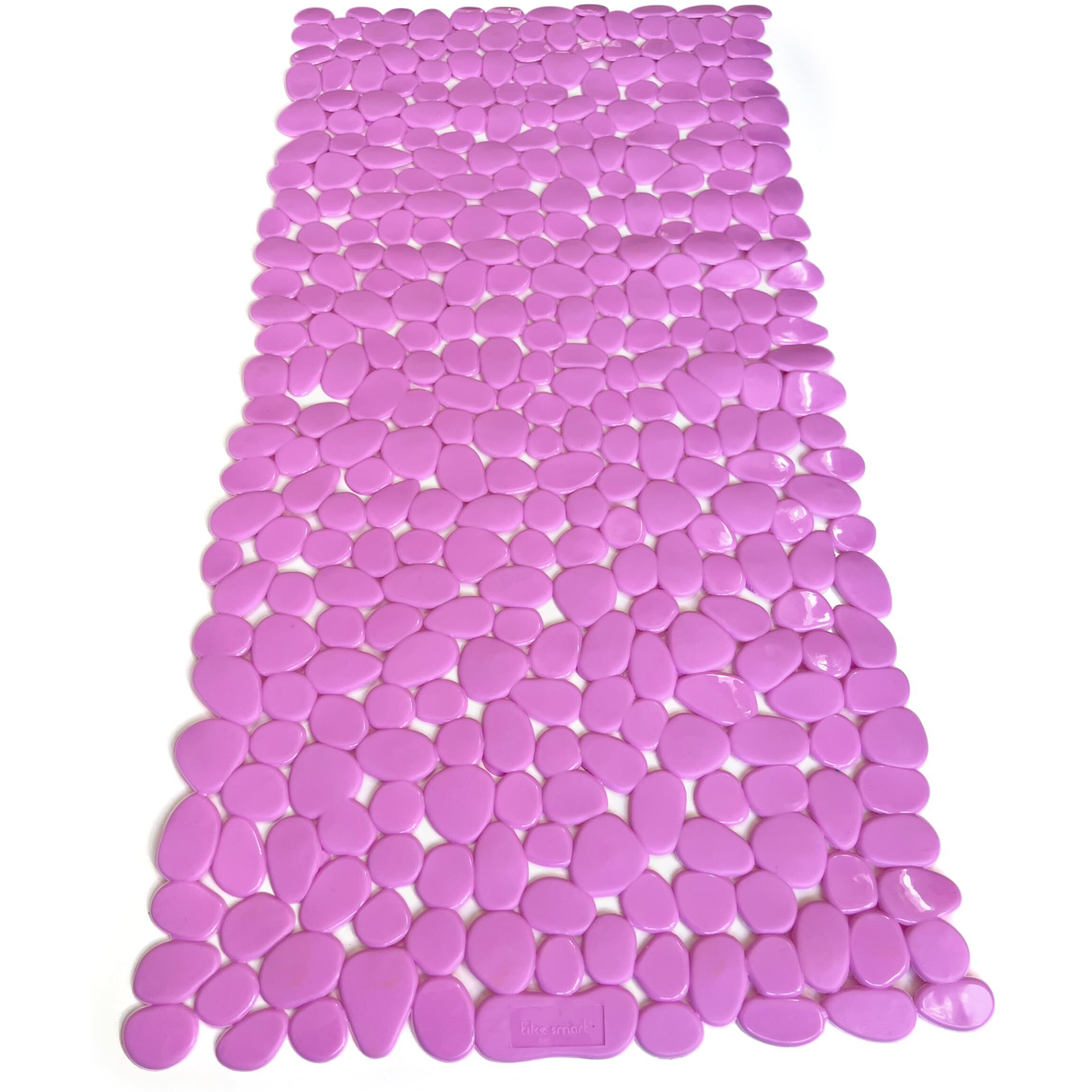 Tike Smart Pebbles  Non-Slip Bathtub/Shower Mat 27.5 X14  Rectangular  Non-Toxic  Safe  Clean  Machine-Washable  Superior Grip & Drainage  Vinyl  For Smooth Floors Only  Opaque Pink