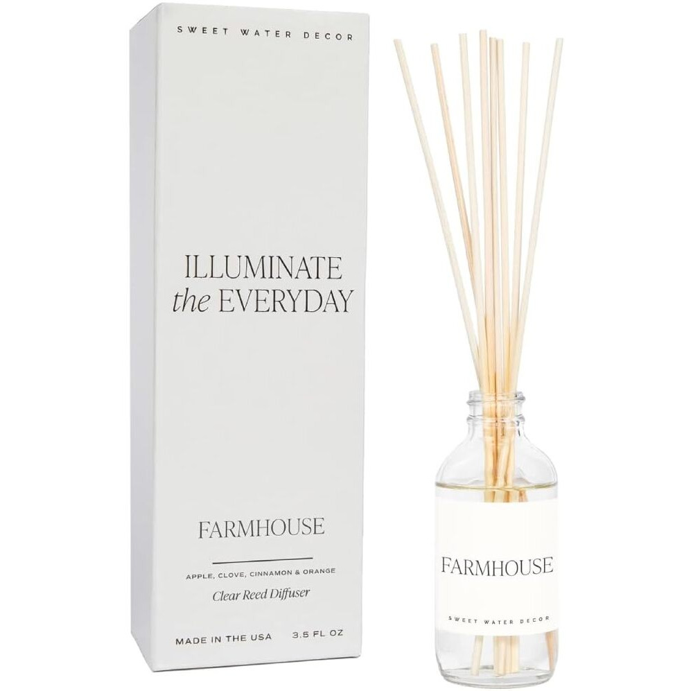Sweet Water Decor Farmhouse Reed Diffuser Set - Apple  Orange  Pumpkin  Fall Scented Air Freshener - Scent Diffusers For Home  Long Lasting Fragrance  Made In The Usa