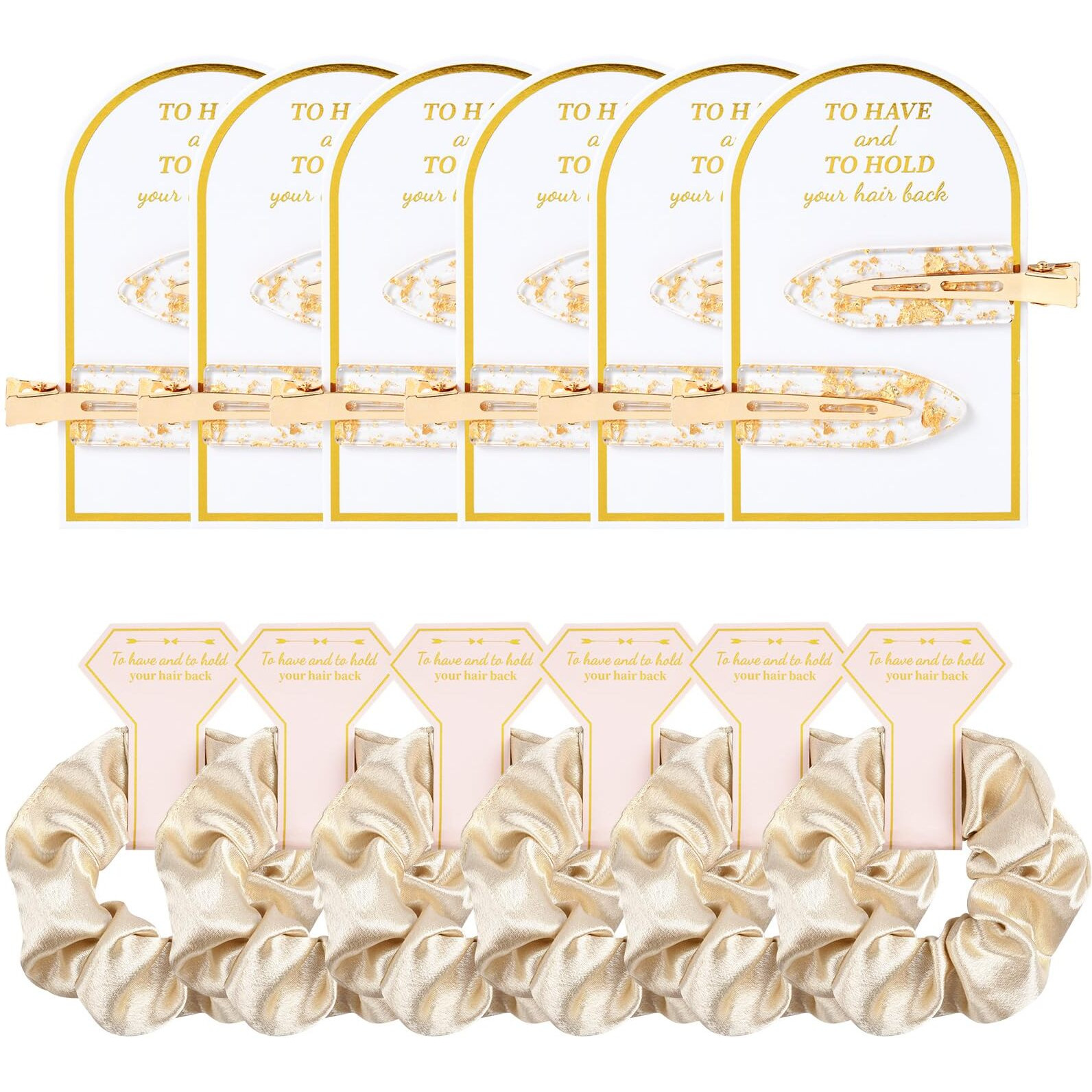 12 Pcs Soft Silk Satin Hair Accessories - Scrunchies  Hair Clips For Bridal Shower Gifts  Wedding Favors For Women And Girls