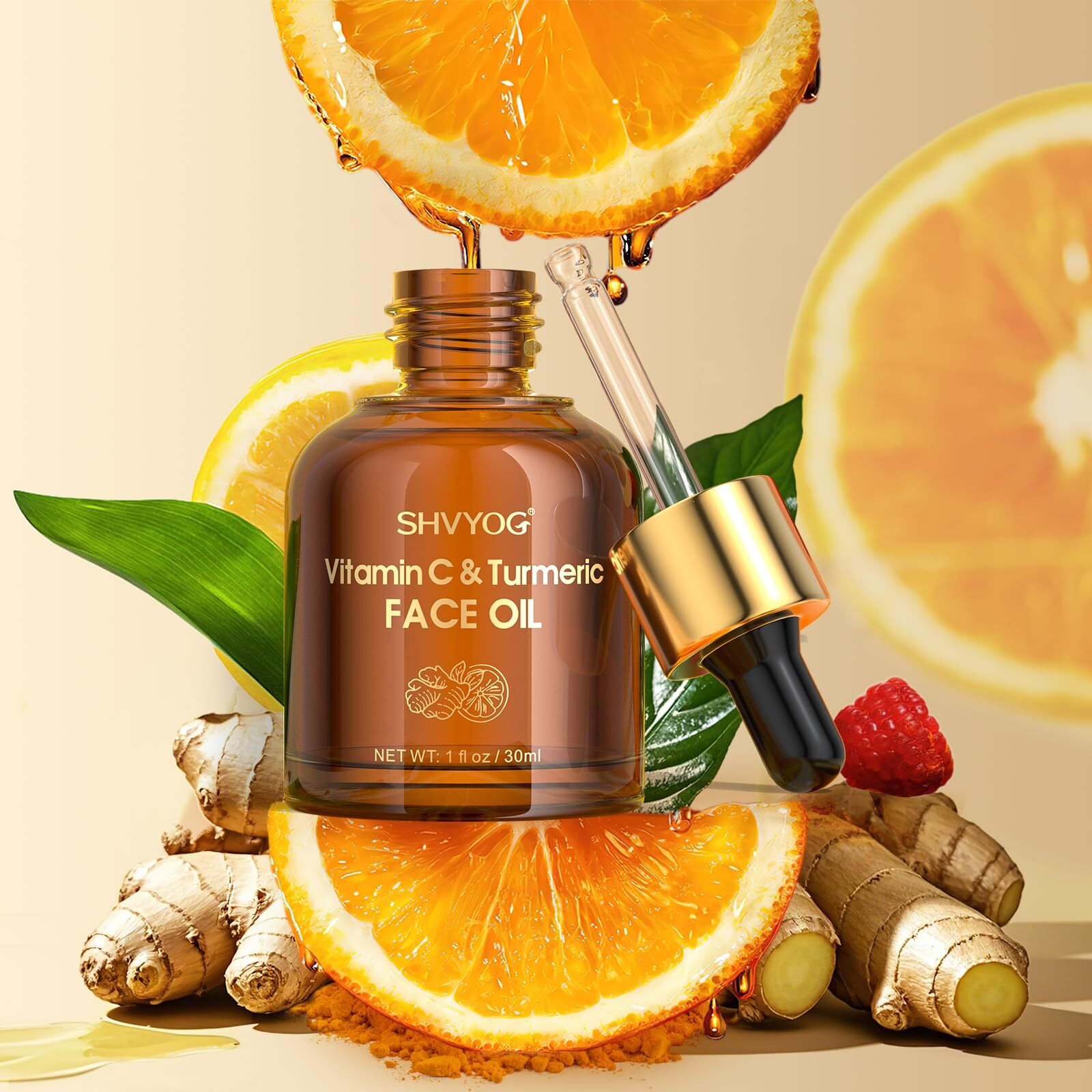 Vitamin C Turmeric Face Oil  Skin Moisturizing  Firming Vitamin C Oil  Turmeric Oil For Dry Skin  Wrinkles  And Uneven Skin Tone  Anti-Aging Care 1 Fl Oz