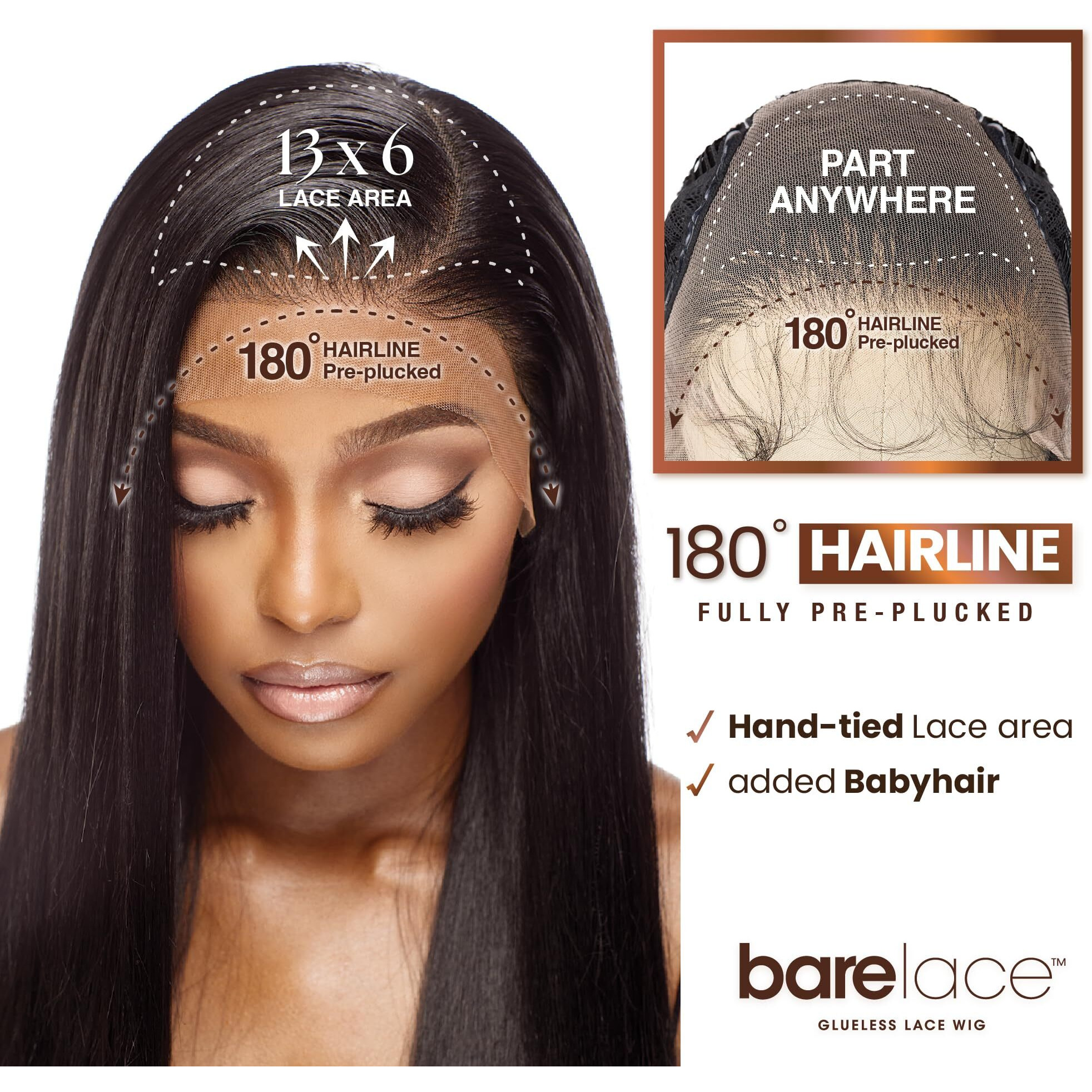 Sensationnel Bare Lace 13X6 Wigs - Unit 2 Lacefrontal Glueless Synthetic 180 Degree Preplucked Hairline (Sh/Ginger)