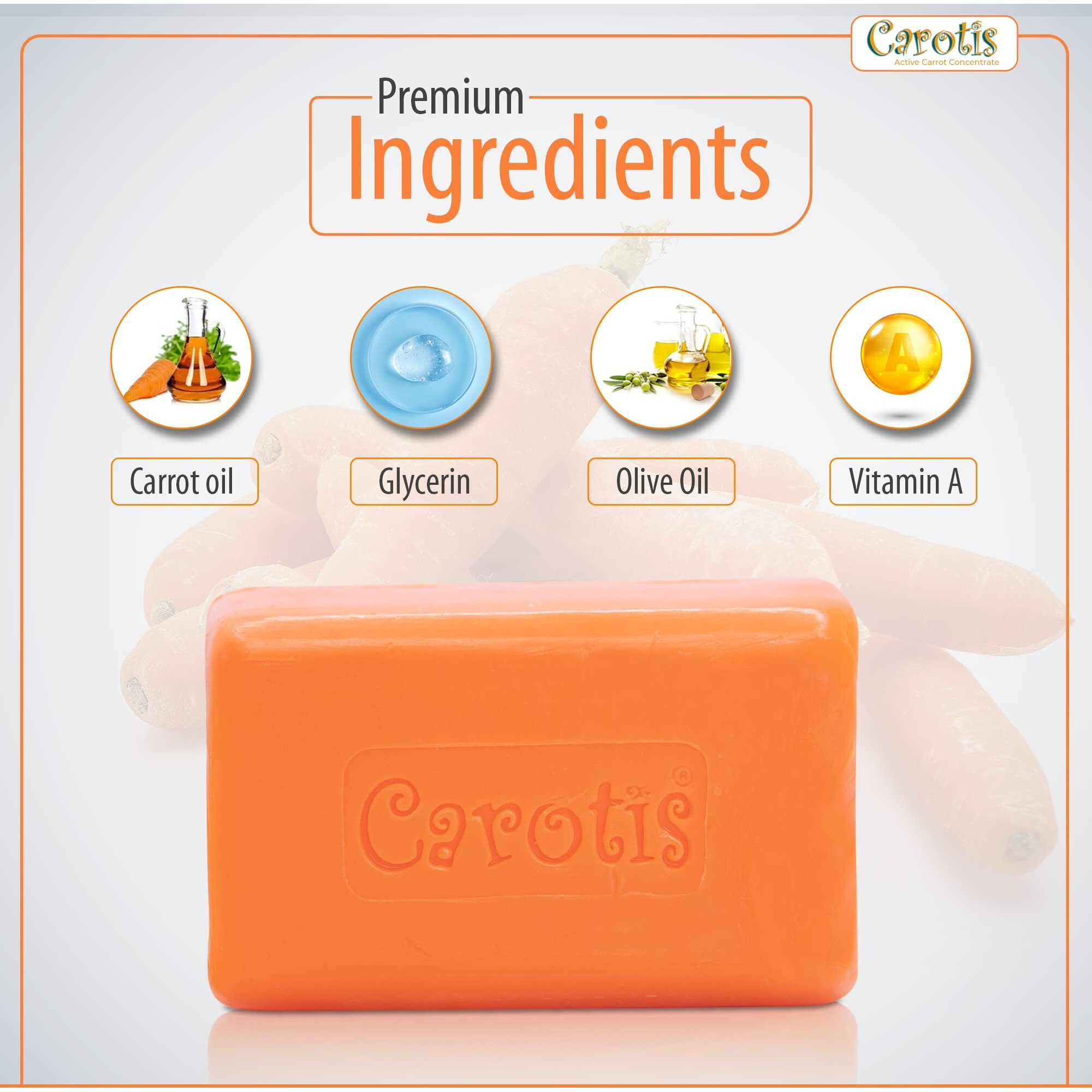 Carots Beauty Soap - 7Oz / 200G - Formulated To Restore Radiance And Eliminate Dead Skin Cells  With Vitamin A And Olive Oil