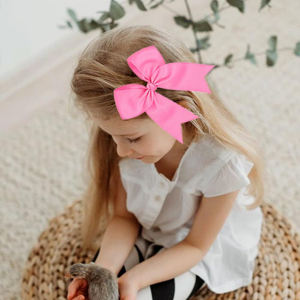12-Pcs 5-Inch Large Grosgrain Ribbon Cheer Bows With Alligator Hair Clips - Stylish Hair Accessories For Little Girls  Teens  And Cheerleaders