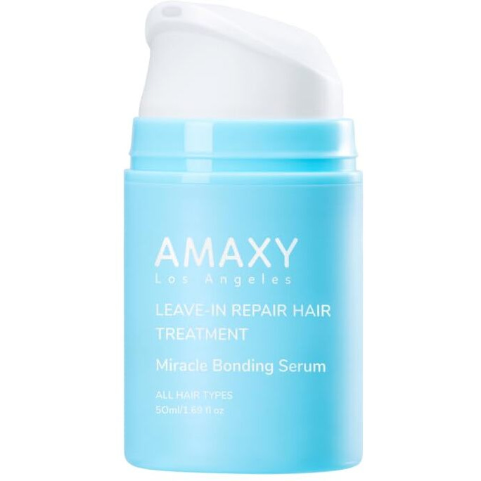 Amaxy Miracle Bonding Serum | Leave-In Bonding Hair Treatment  Repair Dry Or Damaged Hair  3 Minutes To Reverse Damage  Frizz Control  Heat Protection  Sulfate Free - 1.69Fl Oz