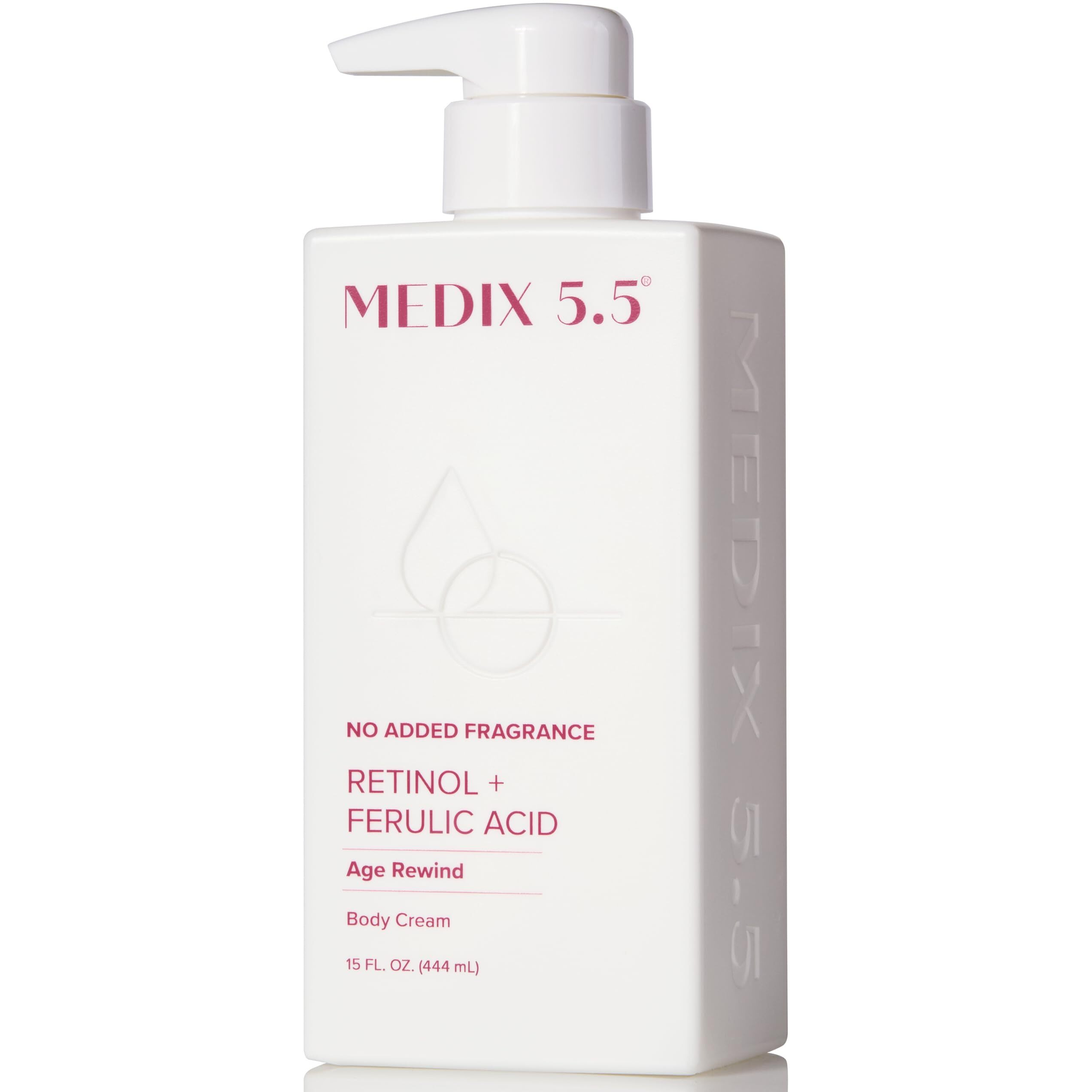 Medix 5.5 Fragrance Free Retinol Body Lotion Crepey Skin Care Treatment | Skin Firming Body & Face Moisturizer | Anti Aging Retinol Cream For Face Targets Crepe Skin  Wrinkles  & Loose Skin  15 Fl Oz