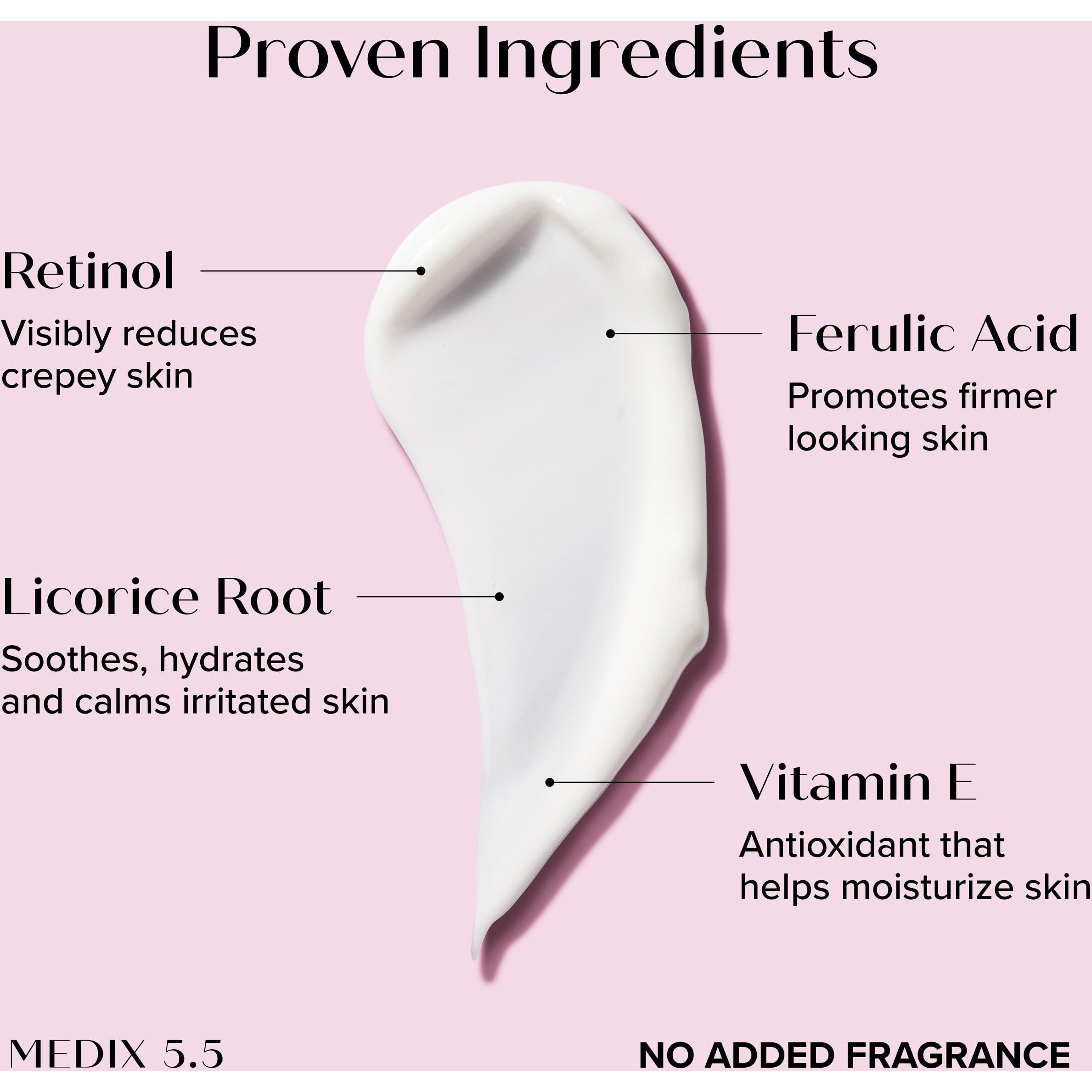 Medix 5.5 Fragrance Free Retinol Body Lotion Crepey Skin Care Treatment | Skin Firming Body & Face Moisturizer | Anti Aging Retinol Cream For Face Targets Crepe Skin  Wrinkles  & Loose Skin  15 Fl Oz