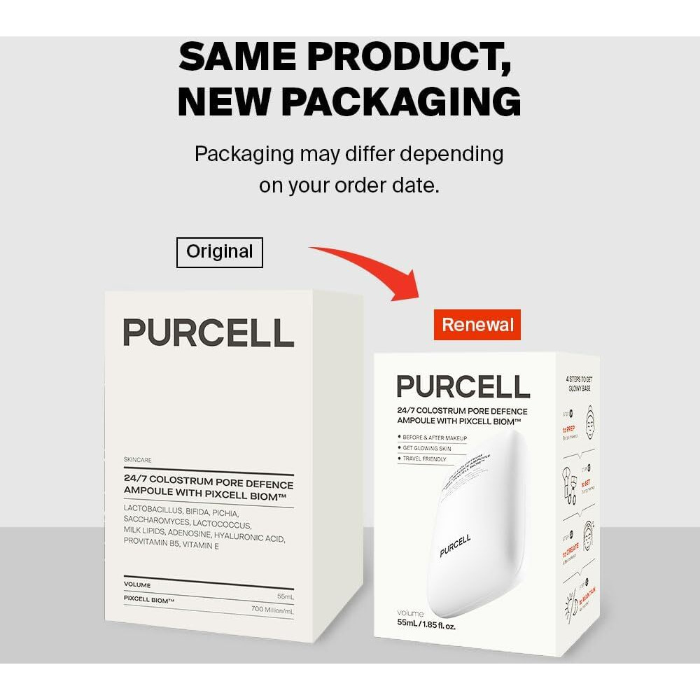 Purcell 24/7 Colostrum Ampoule Mist - Glass Skin With Long Hydration  Poreless Smooth Skin  Before & After Makeup  Hyaluronic Acid And Vitamin  For All Skin Types  1.85 Fl Oz