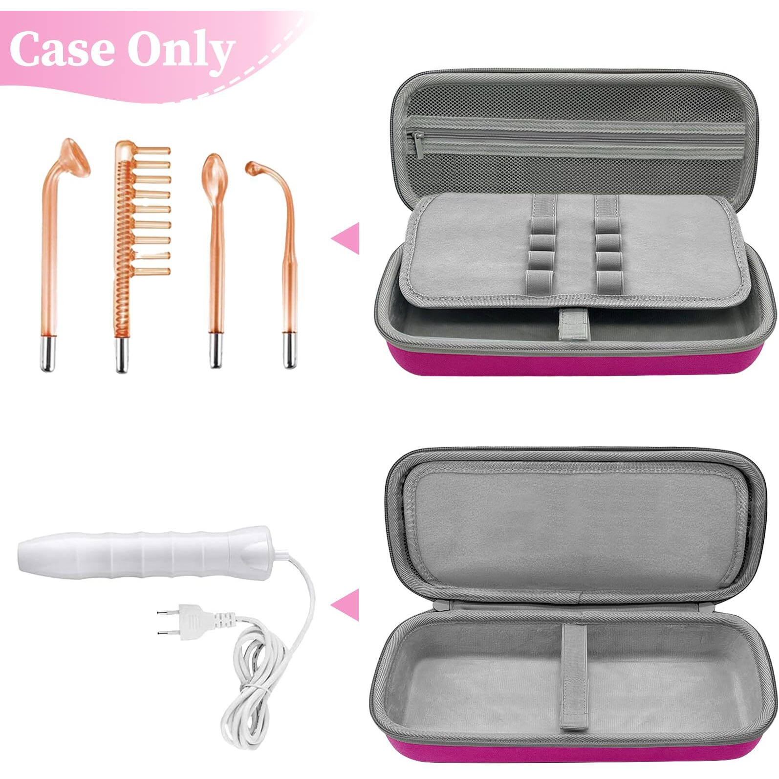 High Frequency Wand Case For Nuderma/Houzzi/Uupas/Titoe Hard Storage Protective Carrying Case Compatible With Portable Handheld Skin Therapy Wand Machine And Attachments (Case Only)
