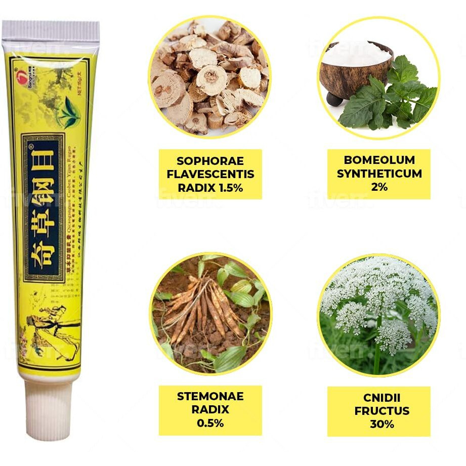 Qicaogangmu Chinese Herbal Skin Cream - Natural Relief For Skin Issues - Pack Of 1