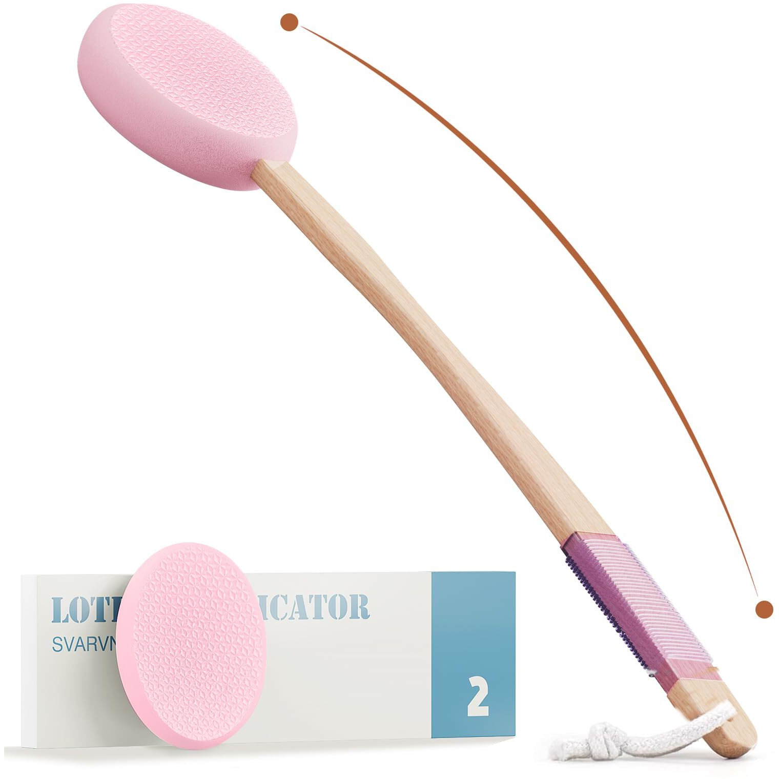 Svarvns Lotion Applicator For Back And Feet With 2 Replaceable Pads  17 "" Back Lotion Applicator For Women  Elderly Apply To Lotion  Suncreen  Cream Medicine  White