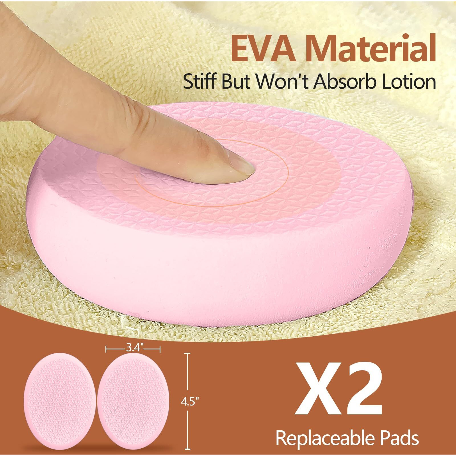 Svarvns Lotion Applicator For Back And Feet With 2 Replaceable Pads  17 "" Back Lotion Applicator For Women  Elderly Apply To Lotion  Suncreen  Cream Medicine  White