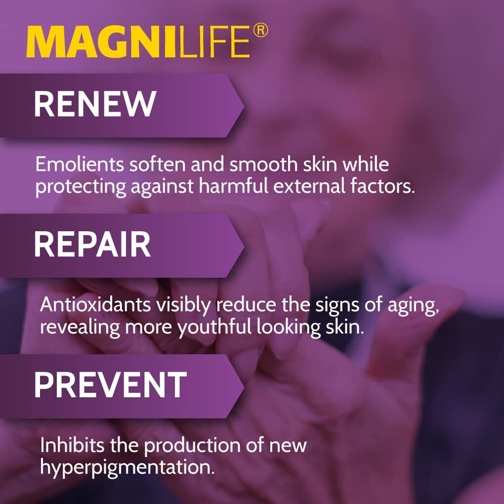Magnilife Dark Spot Cream  Natural Treatment Diminishes Sun-Damage  Liver Spots  Freckles & Discoloration For Younger Looking Skin - Fader & Corrector For Face  Chest  Hands & Body - 2Oz