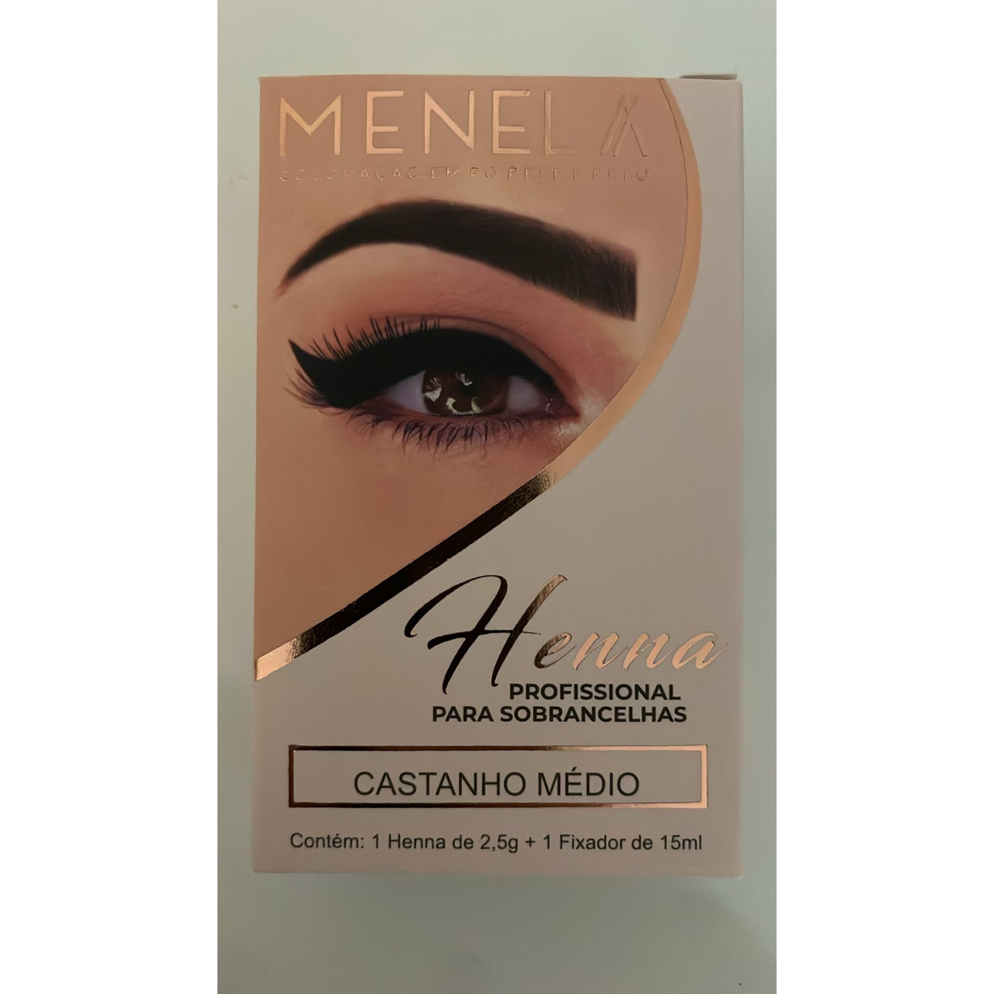 Menela Eyebrow Henna Tint - Medium Brown Henna Brow Dye With Bamboo Extract For Enhanced  Natural-Looking Brows - 2.5G Henna Powder & 15Ml Fixer - Eyebrow Tint Kit