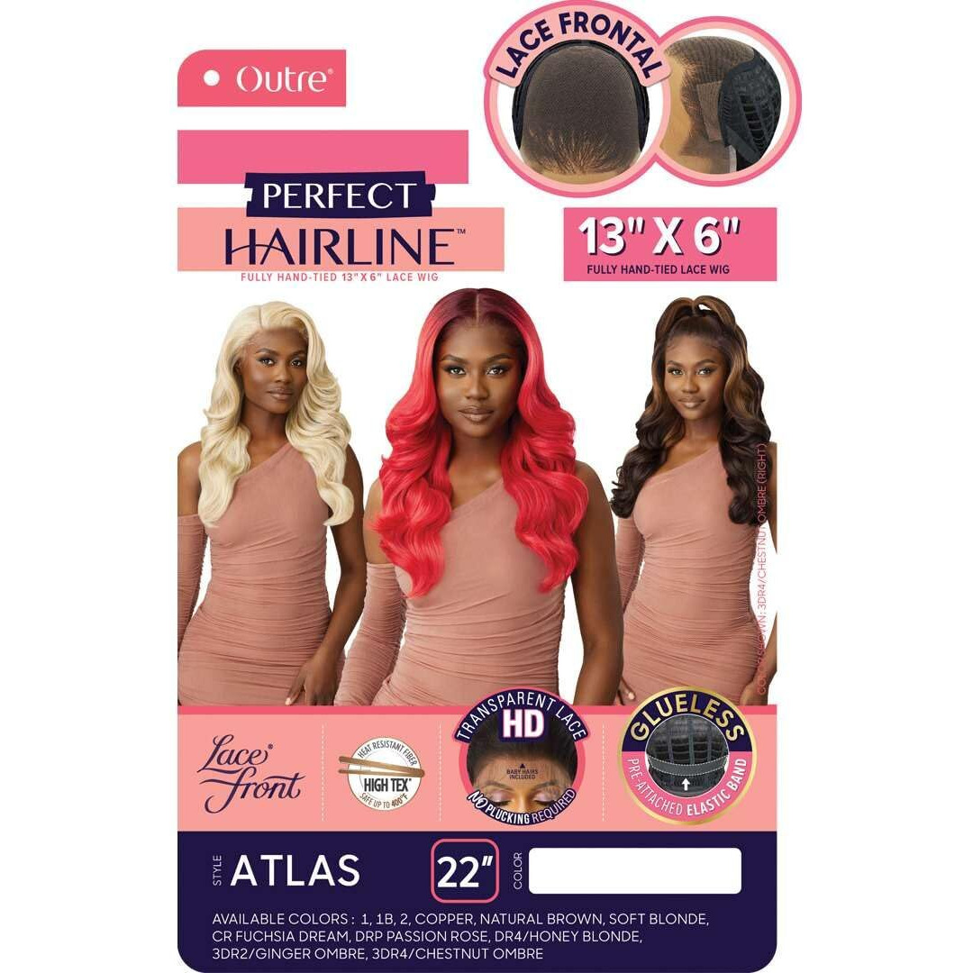 Outre Lace Front Wig - Perfect Hair Line 13X6 - Atlas (3Dr4/Chestnut Ombre)