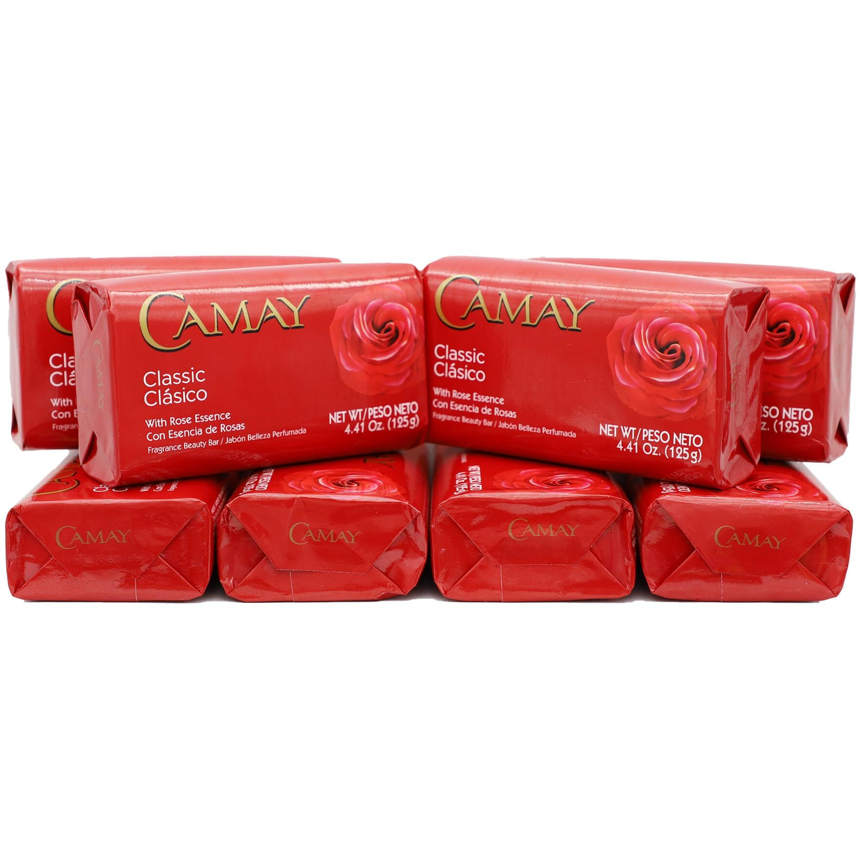Camay Classic Bar Soap  Rose Essence  8-Pack Of 4.41 Oz Each Soap  8 Bar Soaps.