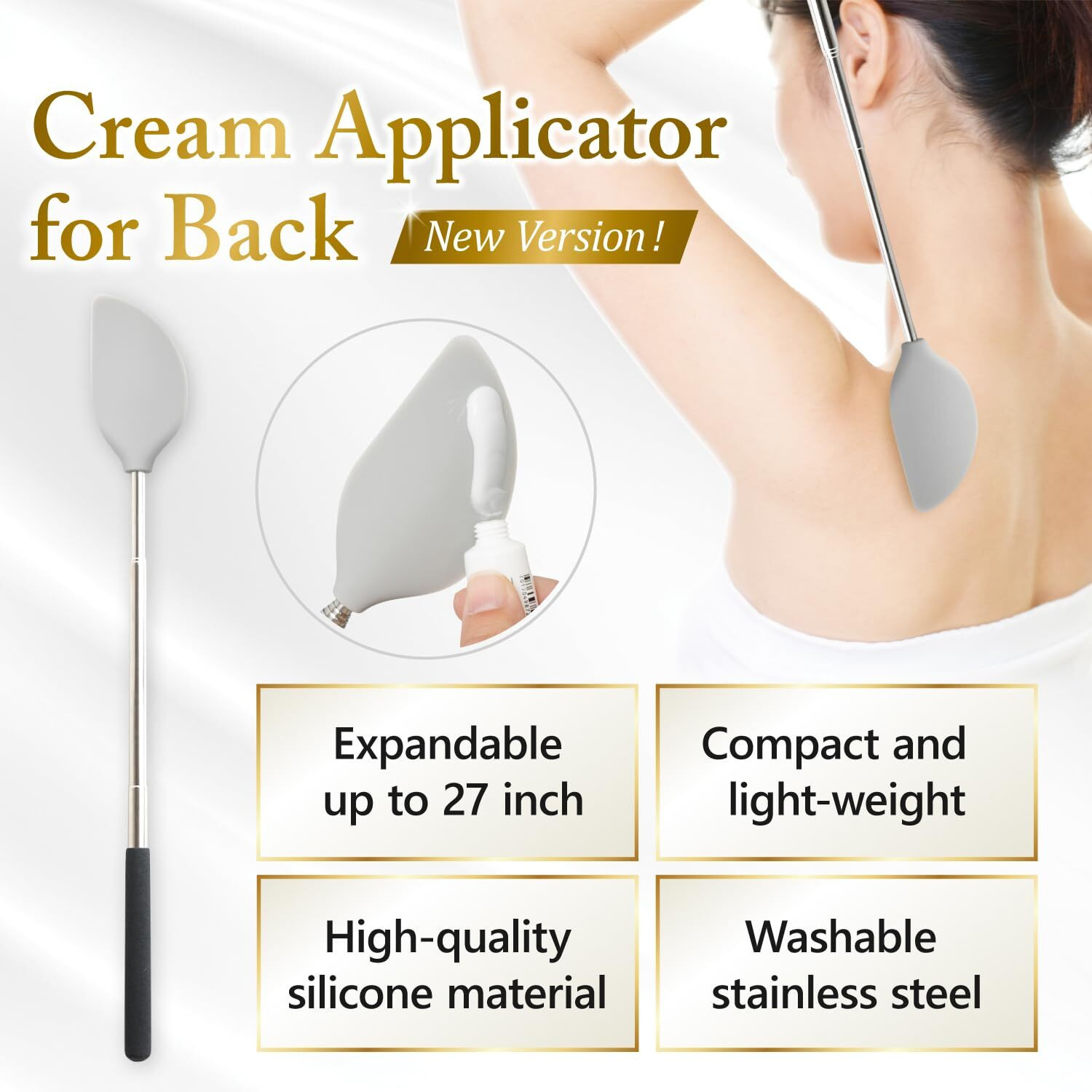 Cream Applicator For Back Telescopic Easy To Clean Applies Creams  Sunscreens  And Ointments