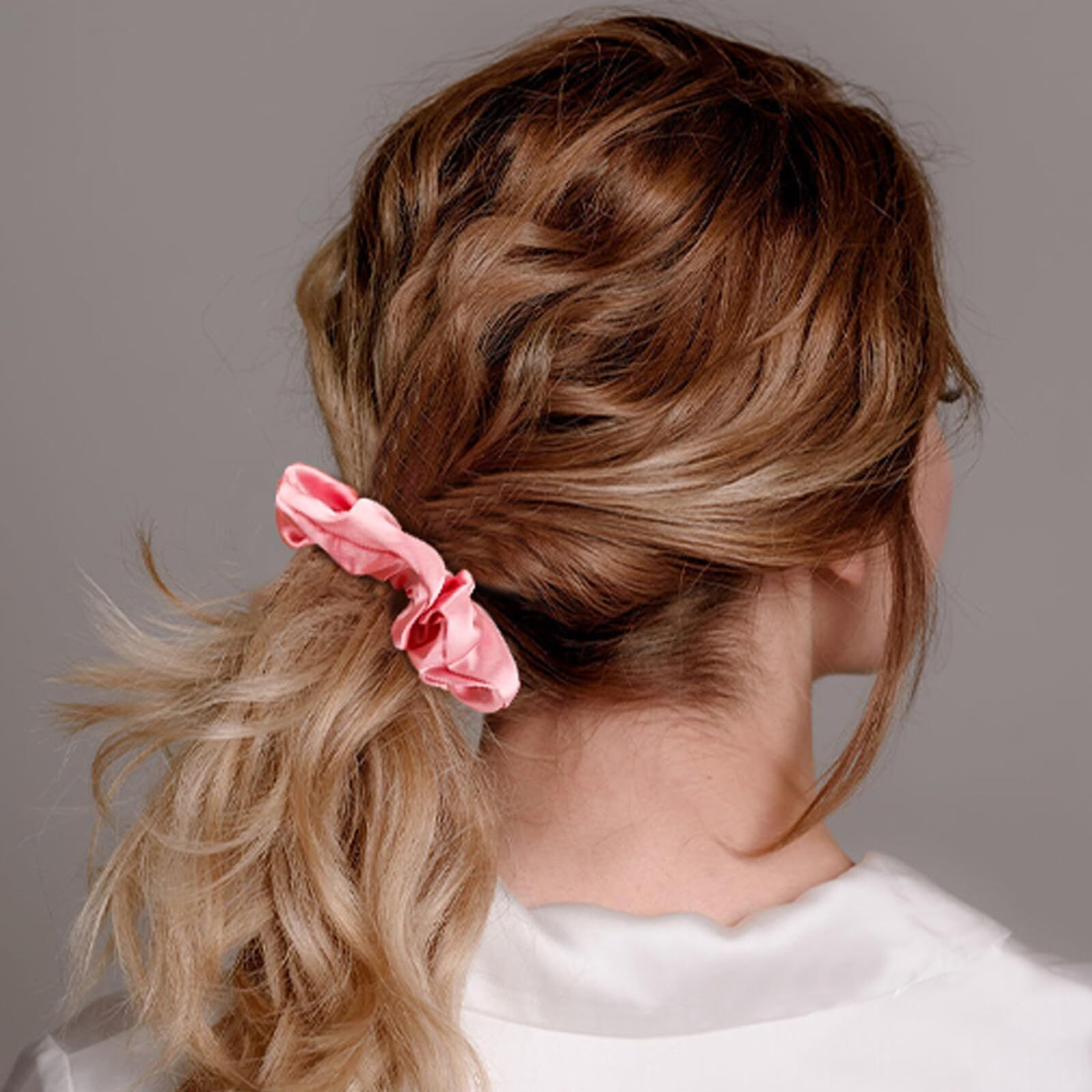 Kicosy Pink Silk Hair Scrunchies For Women Girls 12Pcs Bulk For Thick Hair No Damage Hair Ties Accessories