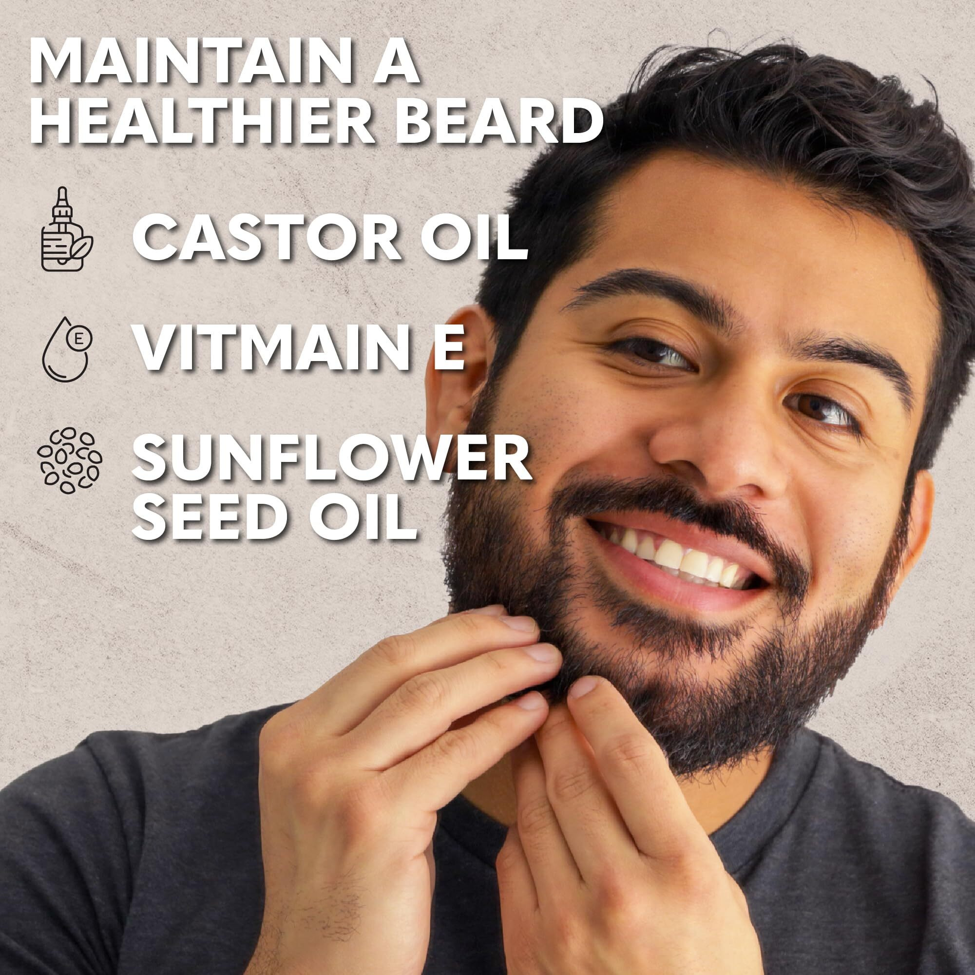 Beard Club Premium Sandalwood Beard Oil For Men - Natural Castor & Sunflower Seed Oils - Beard & Mustache Conditioner - Hydrates  Moisturizes  Softens & Soothes Dry Skin - Strengthens Follicles (2Pk)