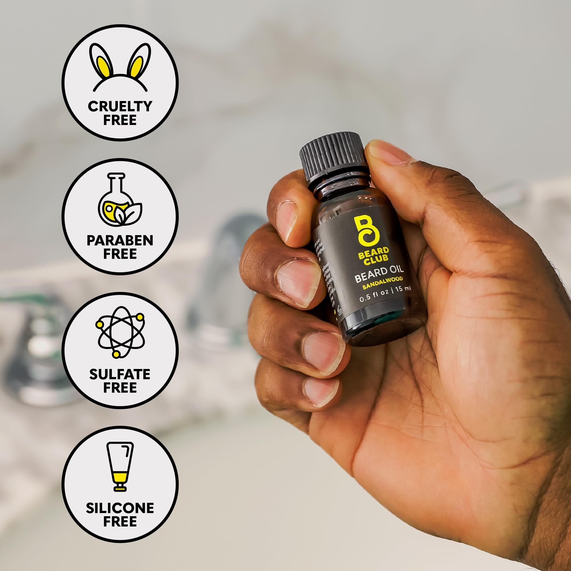 Beard Club Premium Sandalwood Beard Oil For Men - Natural Castor & Sunflower Seed Oils - Beard & Mustache Conditioner - Hydrates  Moisturizes  Softens & Soothes Dry Skin - Strengthens Follicles (2Pk)