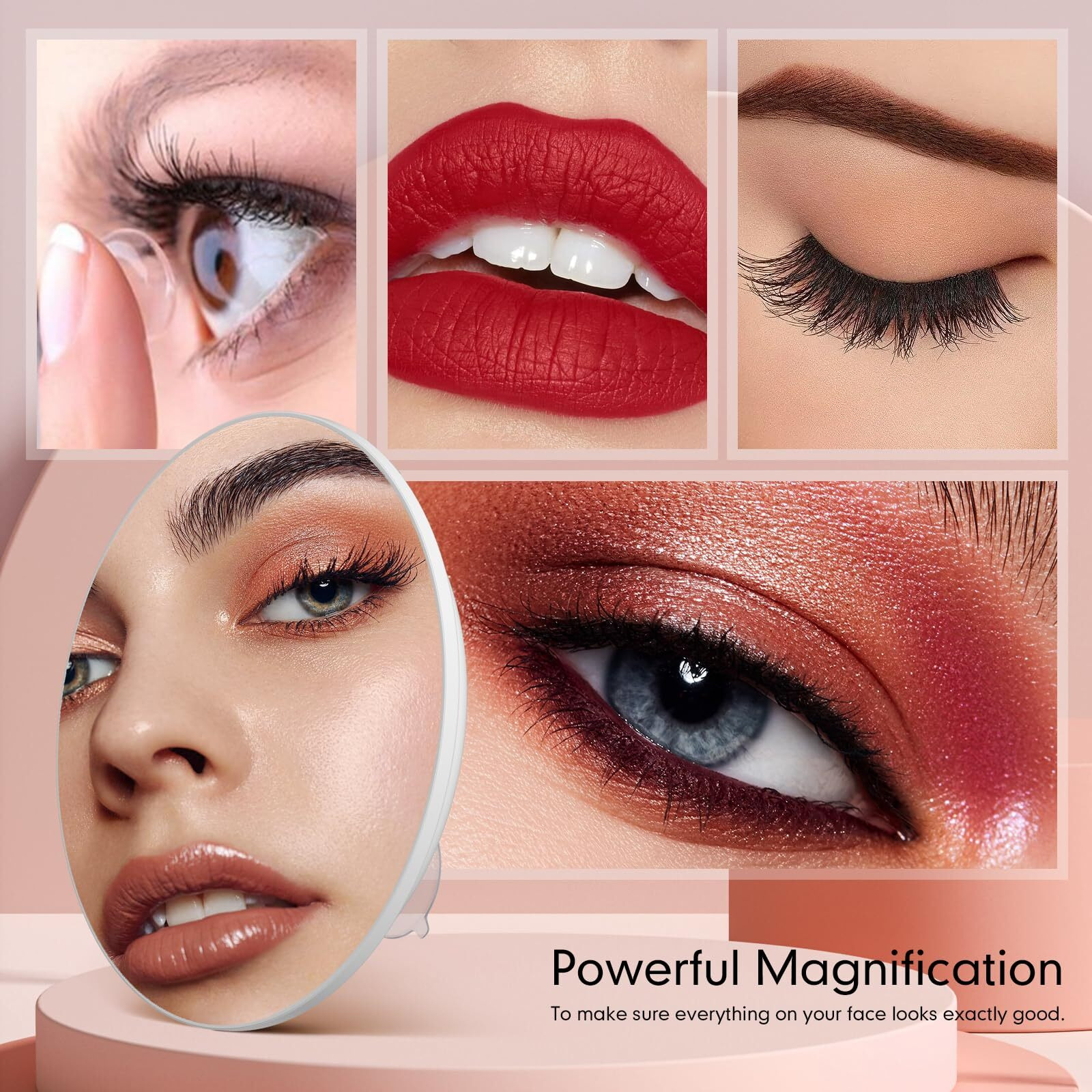 Suupvaor Magnifying Mirror 30X With Suction Cups  Large 6Inch Travel 30X Magnified Mirror Round Makeup Mirror With High Magnification  Make Up Mirror With Tweezers Sets