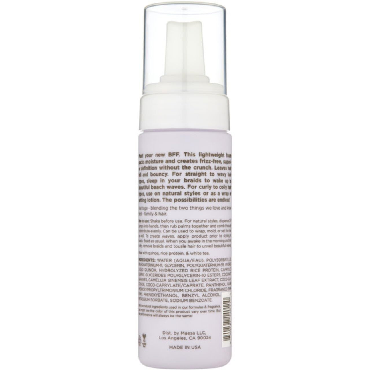 Hairitage Curl Enhancing Foam Mousse With Quinoa + Rice Protein For Frizz Control + Moisture - Lightweight Formula - Leaves Hair Full + Bouncy - Set Hairstyles + Curls  5 Oz